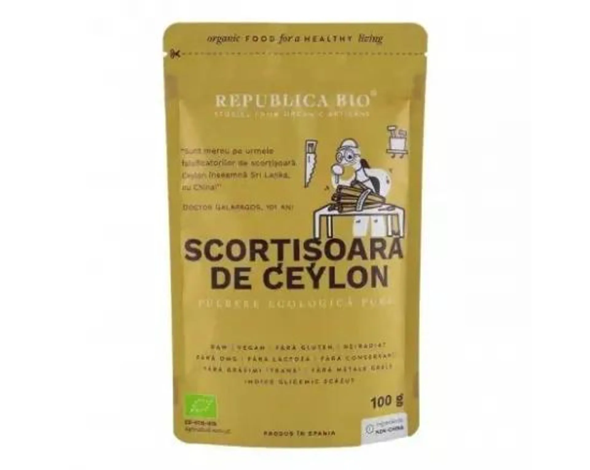 Scortisoara Ceylon pulbere ecologica pura, 100g