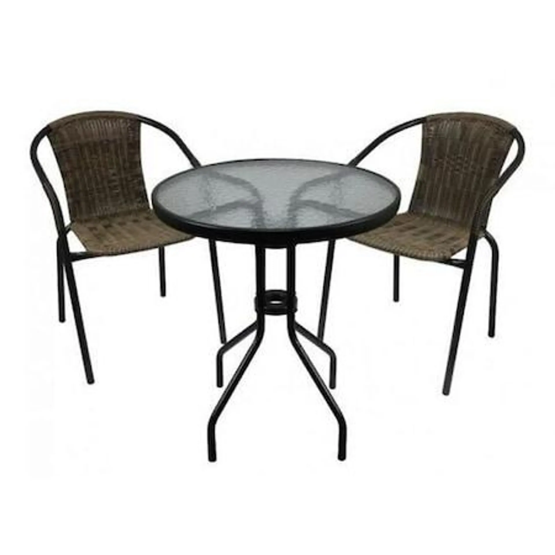 Mobilier terasa, set masa rotunda cu 2 scaune, 52x60x72 cm