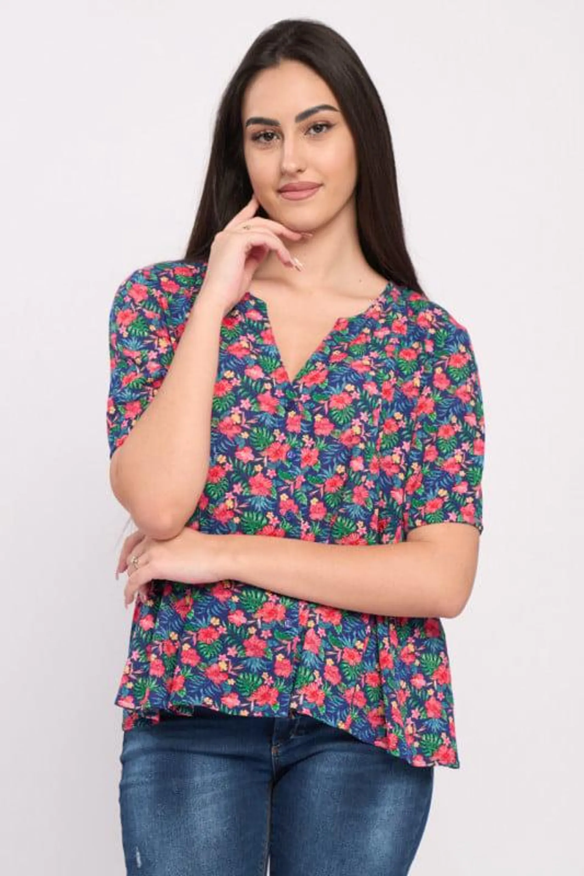 Timeout - Camasa maneca scurta dama cu model floral