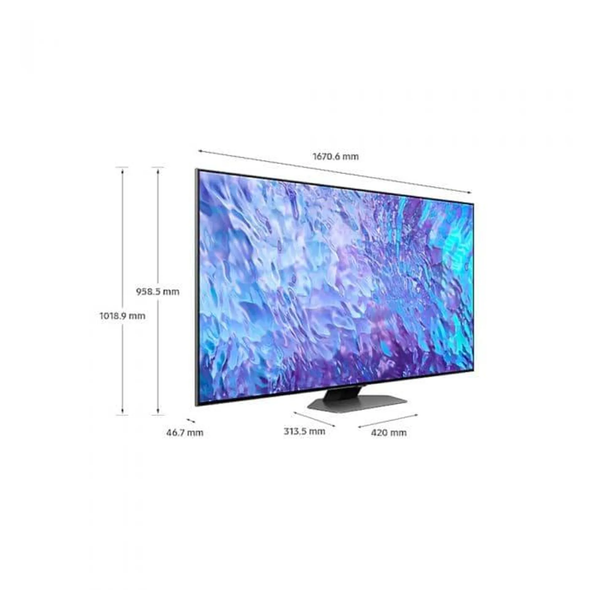 Televizor Smart QLED Samsung 75Q80C, 189 cm, Ultra HD 4K, HDR, Clasa G