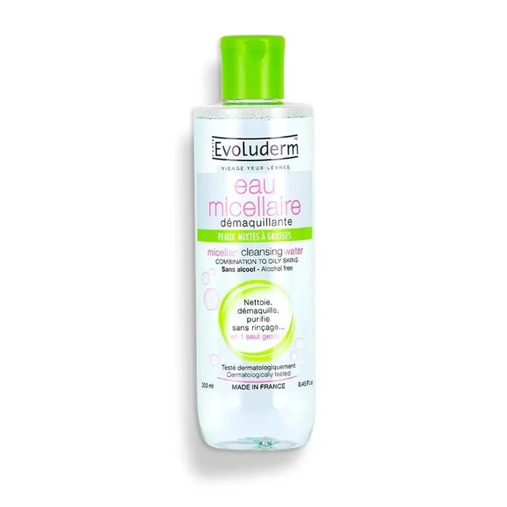 Apa micelara pentru demachierea tenului mixt spre gras, 250ml, Evoluderm