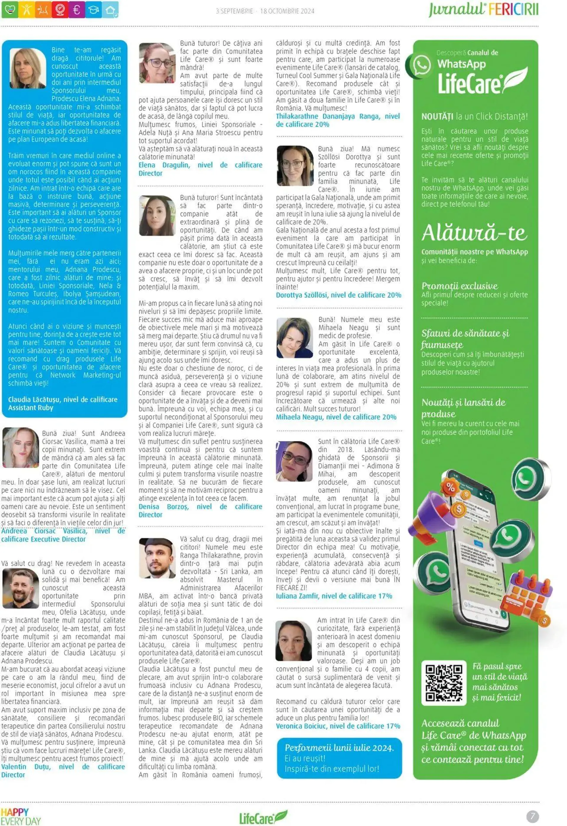 Catalog Life Care catalog - Jurnalul Fericirii Septembrie/Octombrie de la 3 septembrie până la 18 octombrie 2024 - Revista Pagina 7