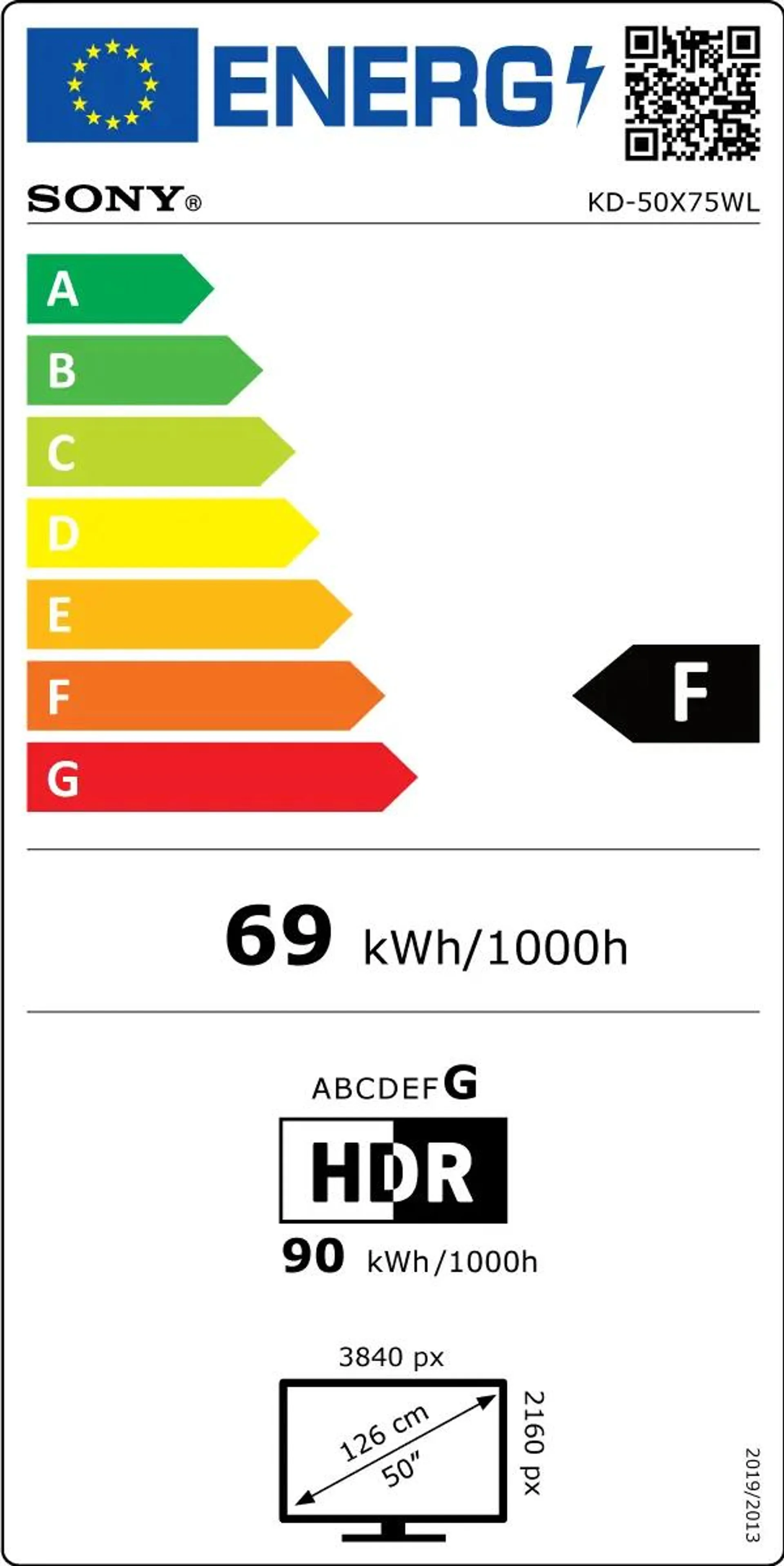 Televizor LED Smart Sony Bravia 50X75WL, 126 cm, Ultra HD 4K, Negru