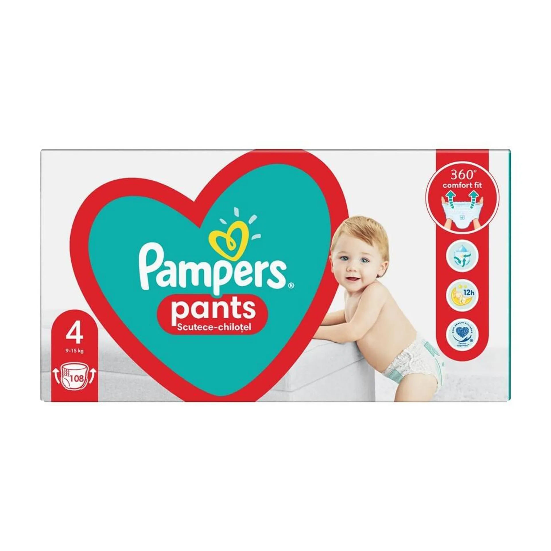 Scutece Chilotel Pampers Pants Maxi, marimea 4, 9 - 15 kg, 108 bucati