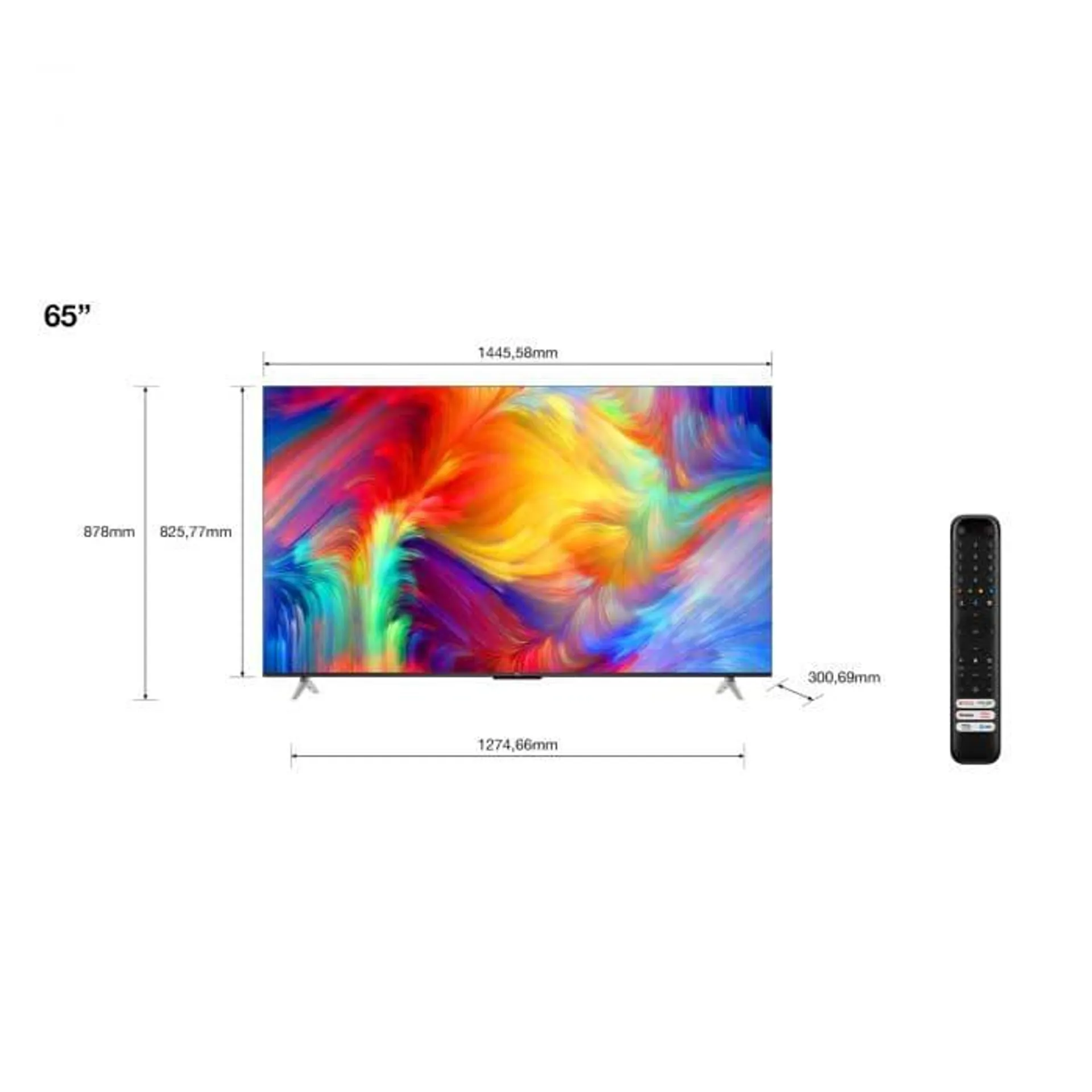 Televizor Smart TCL 65P638, 164 cm, Ultra HD 4K, Dolby Atmos, Clasa F