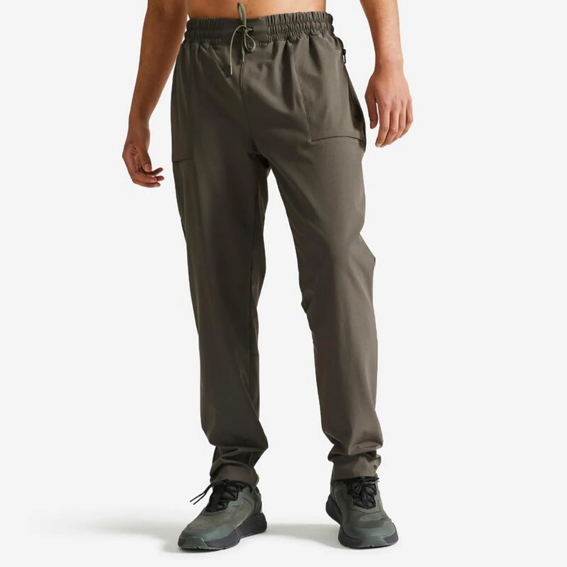 Pantalon de trening respirant 500 Fitness Kaki Bărbați