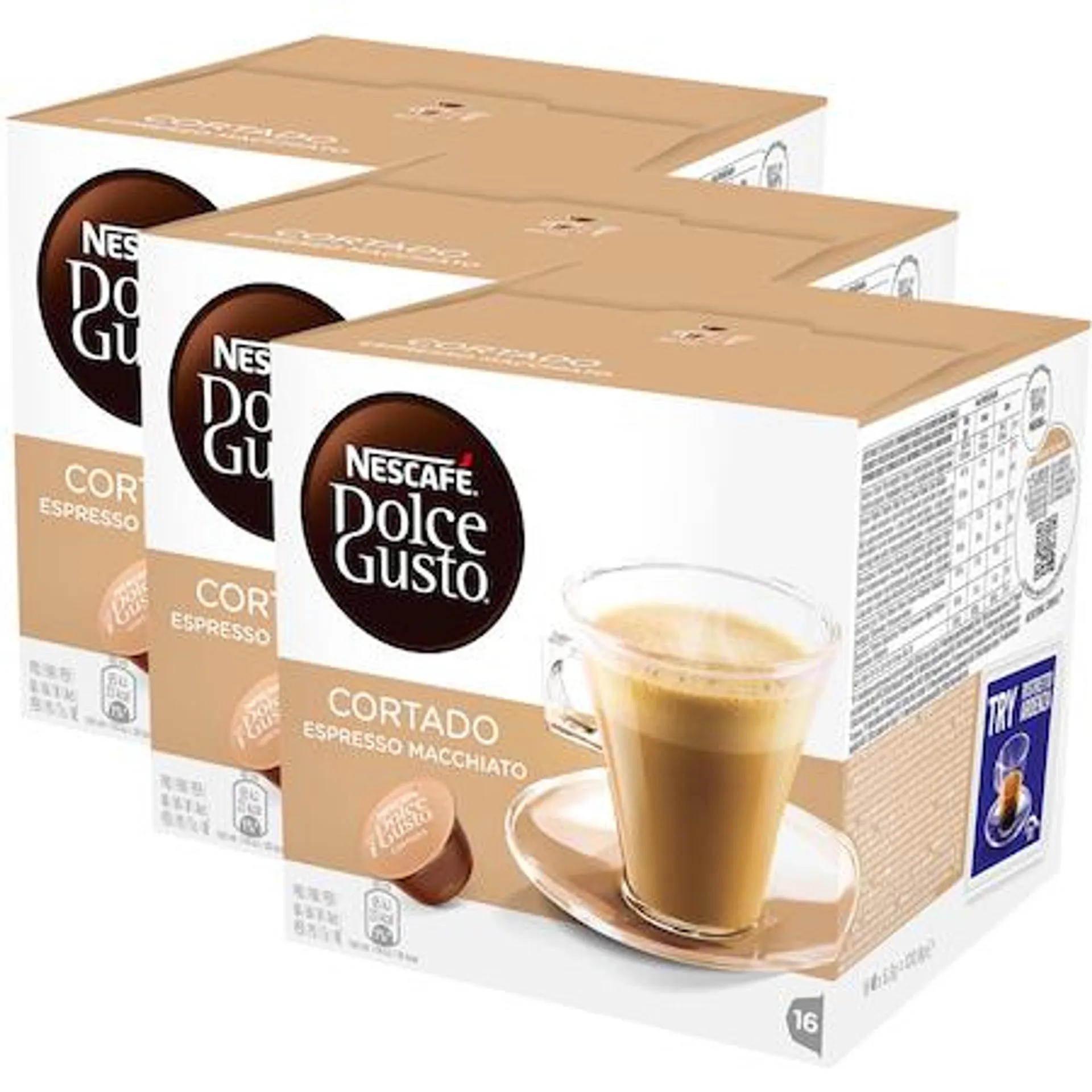 Set 3 x Capsule Nescafé Dolce Gusto Cortado Espresso Macchiato, 48 capsule, 302.4g