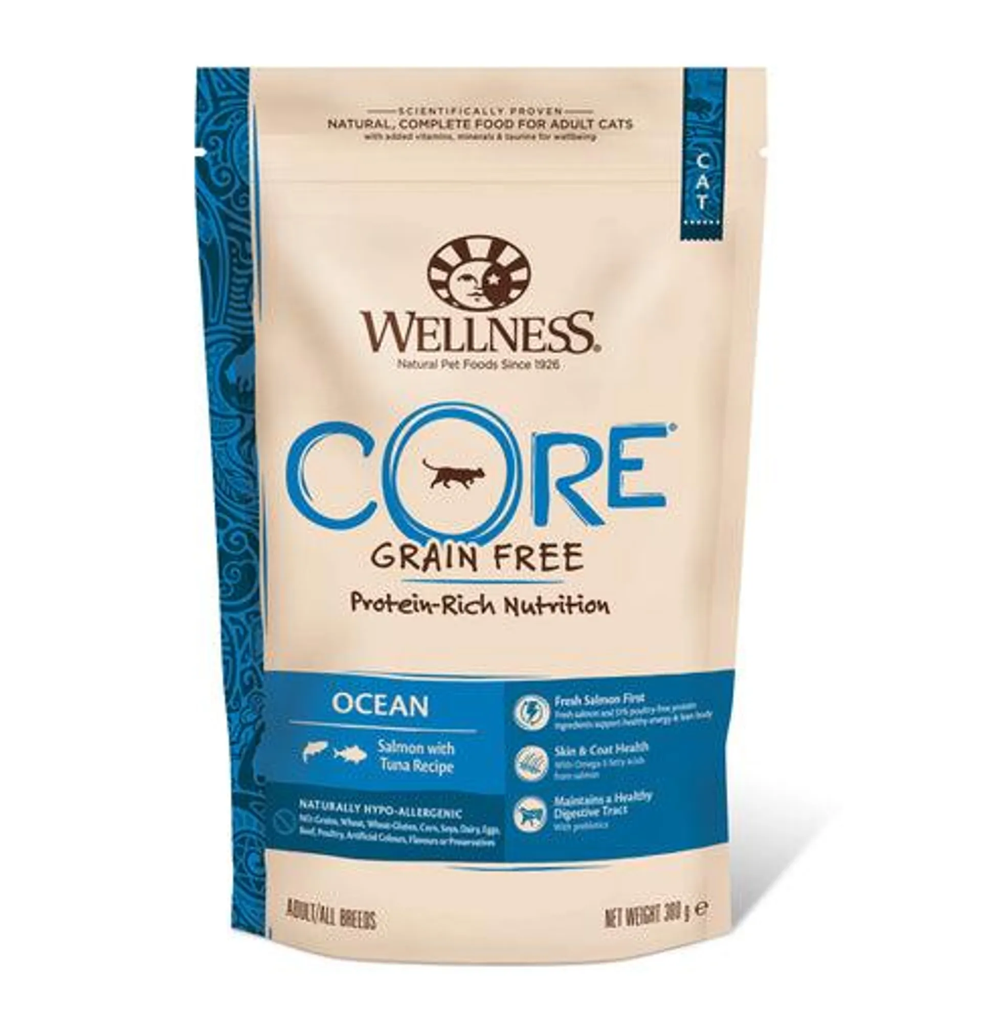 Hrana uscata pentru pisici Wellness Core Dry cu somon si ton 300g