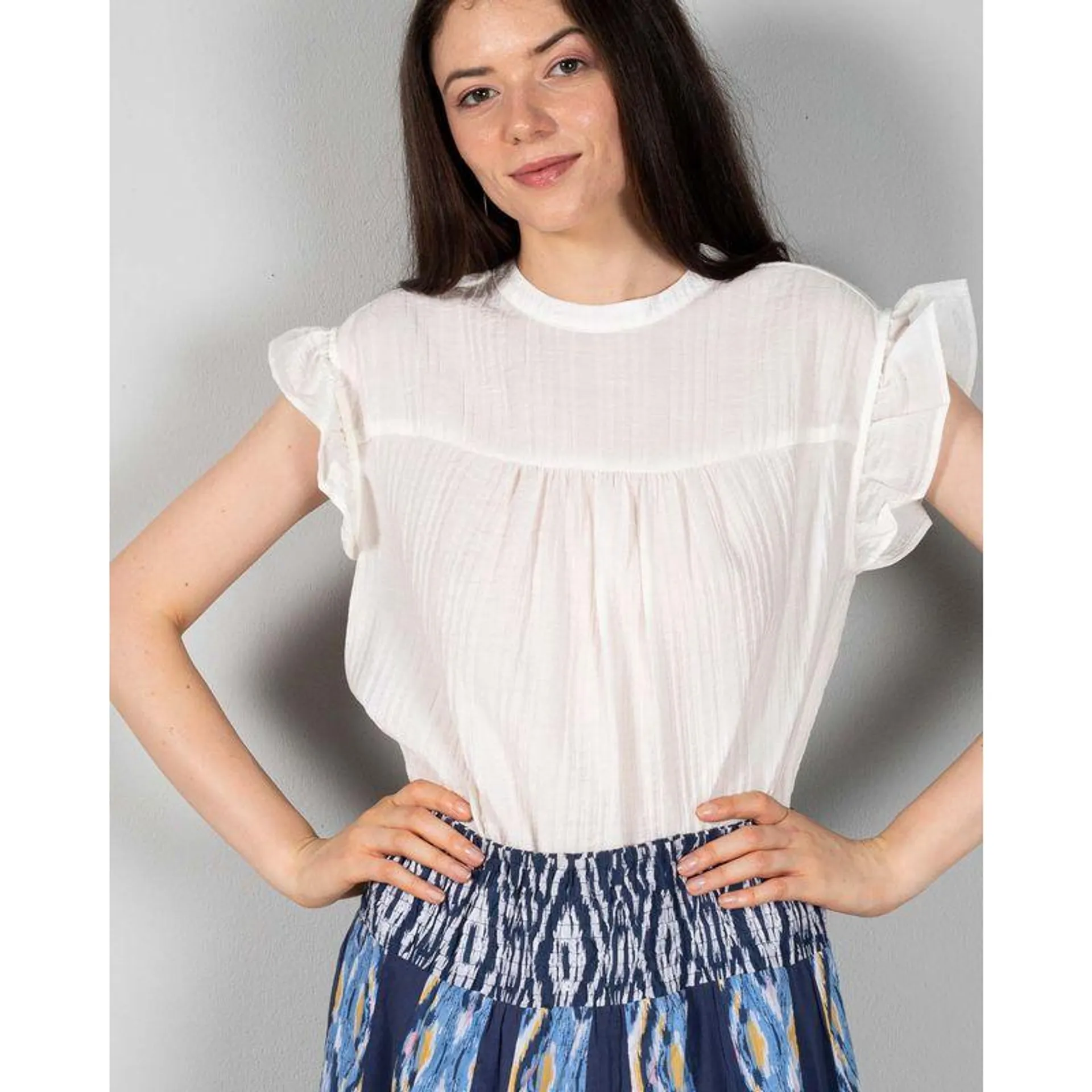 Bluza uni cu volane 24ITT35025