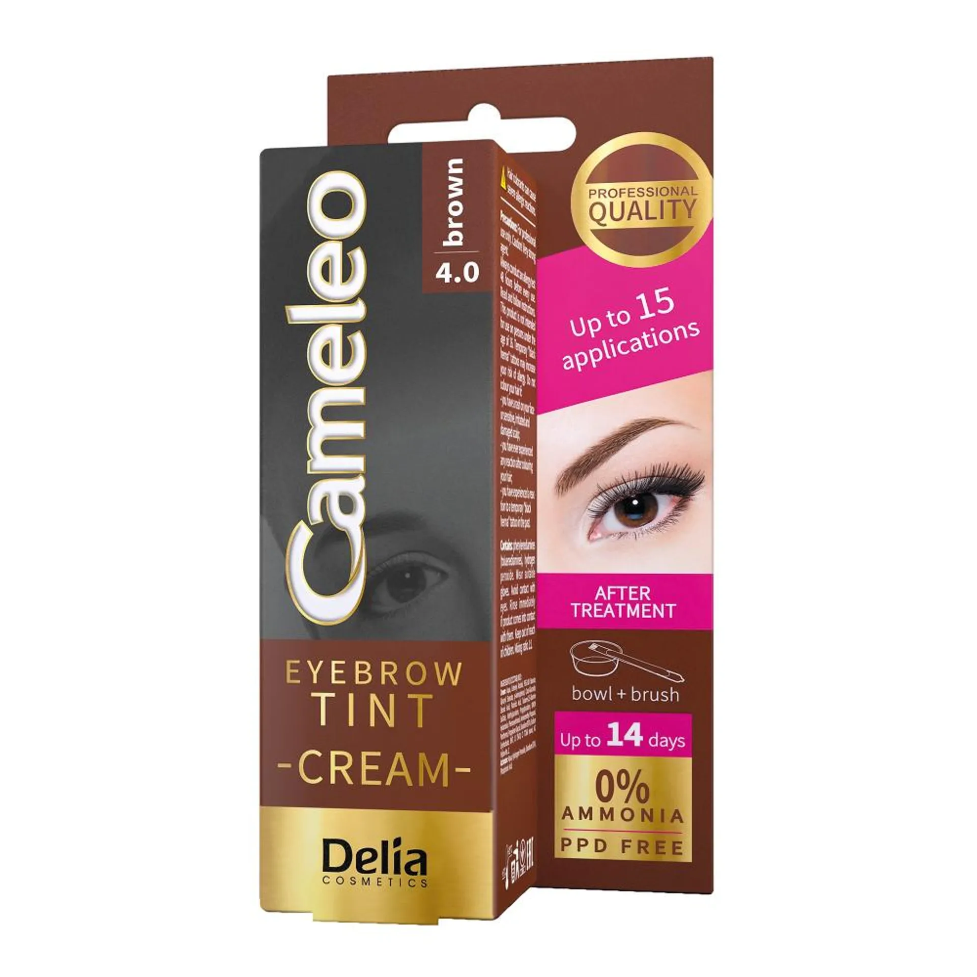 Crema pentru sprancene Delia Cameleo 4.0 Brown, 15 ml