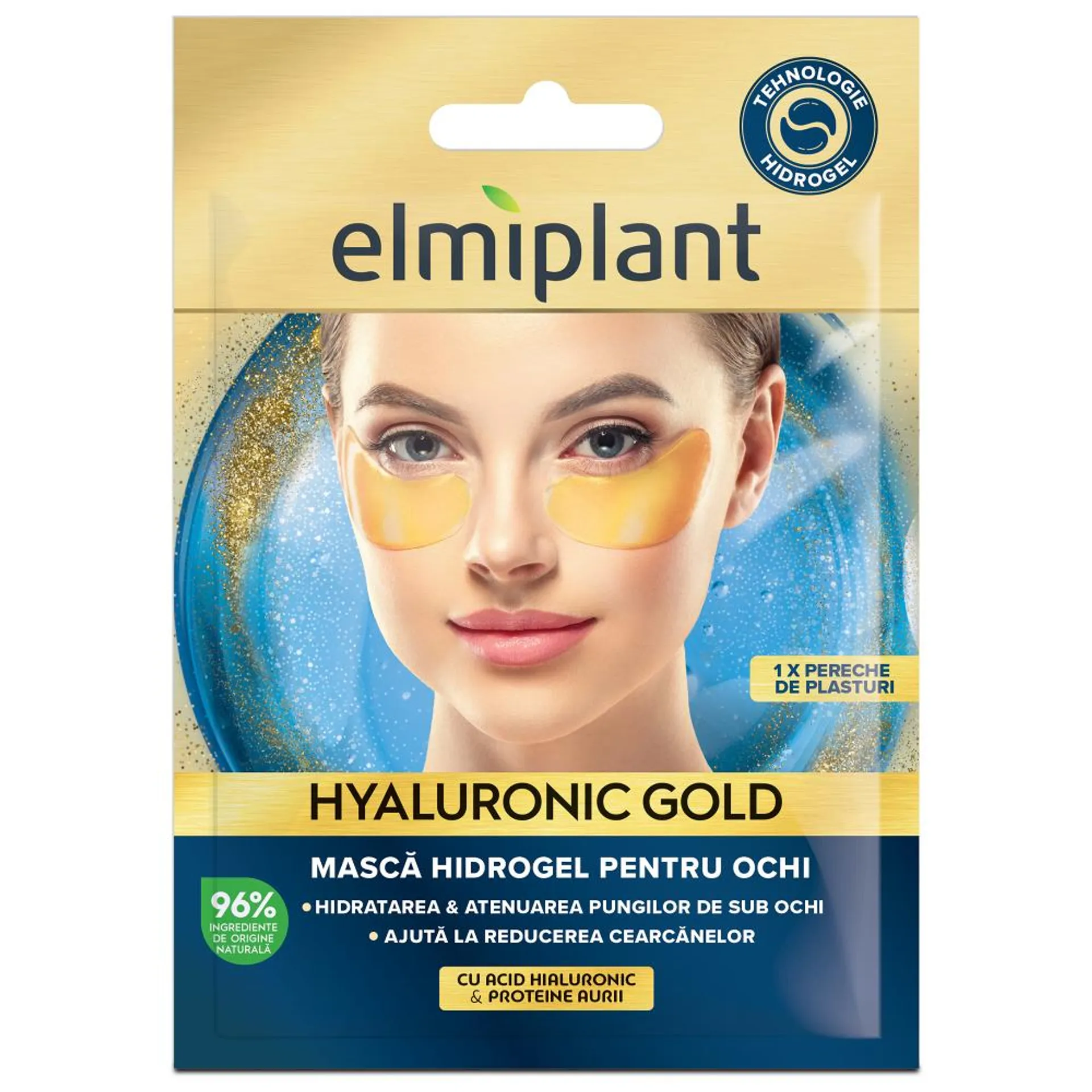 Masca hidrogel pentru ochi Elmiplant Hyaluronic Gold