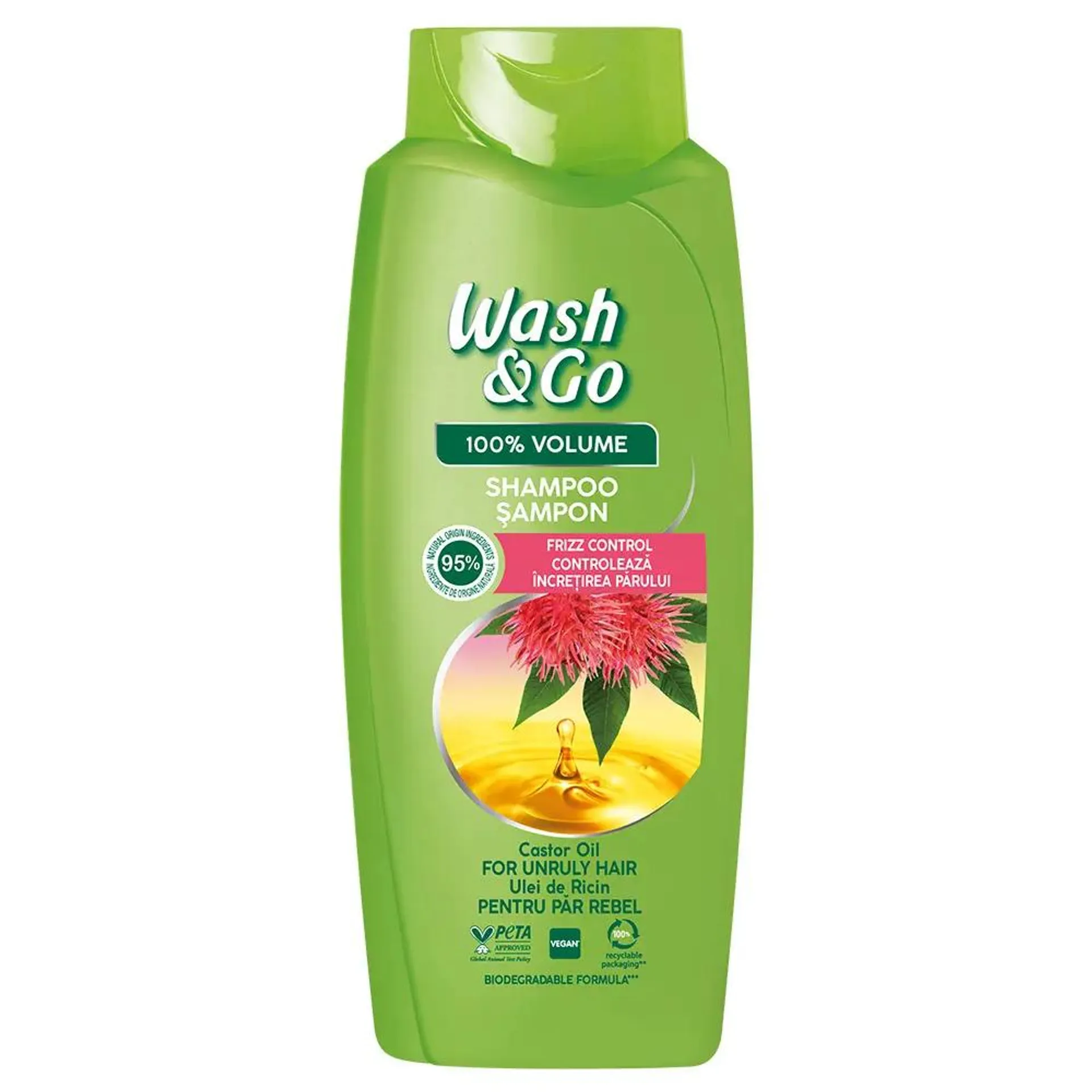 Sampon Wash&Go cu ulei de Ricin, 675 ml