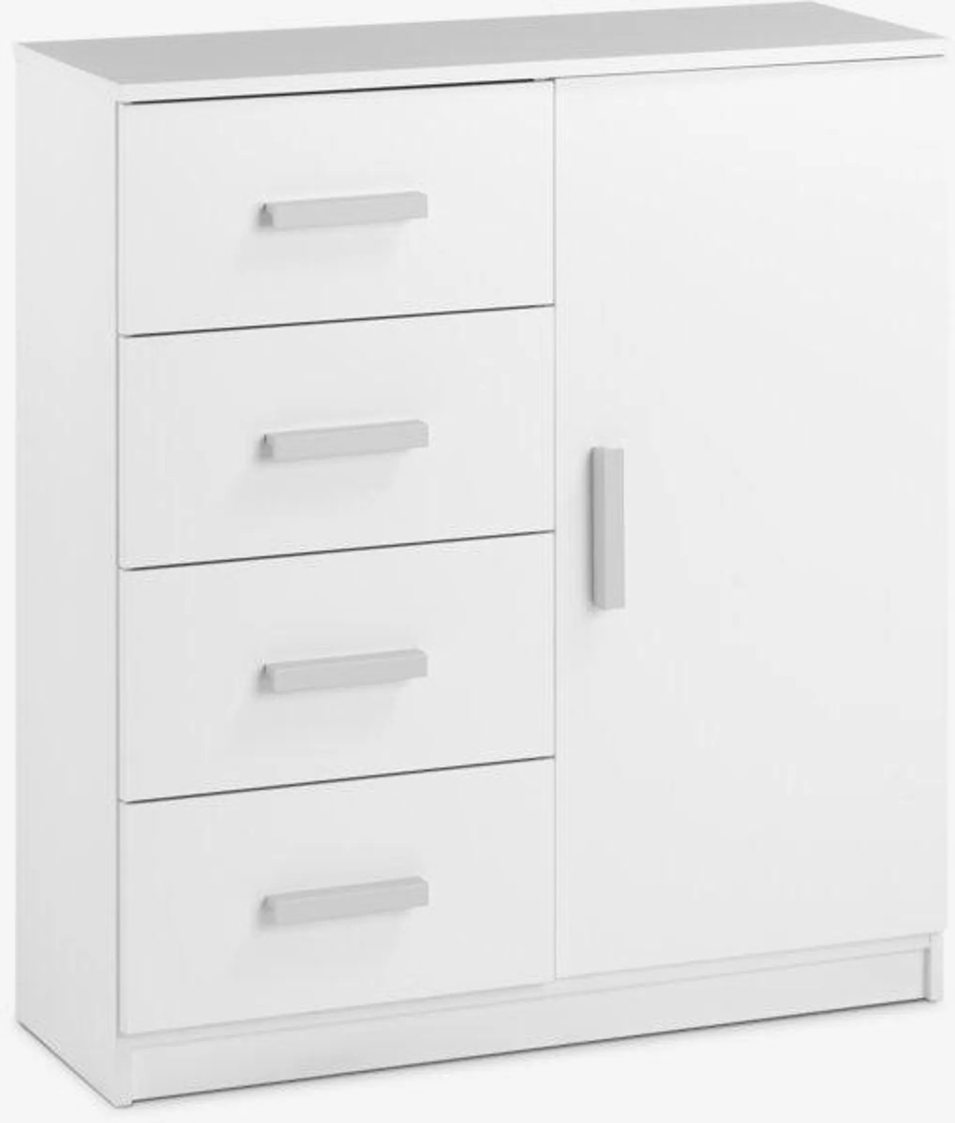 Cassettiera 4 cassetti 1 anta TAPDRUP combinata bianco