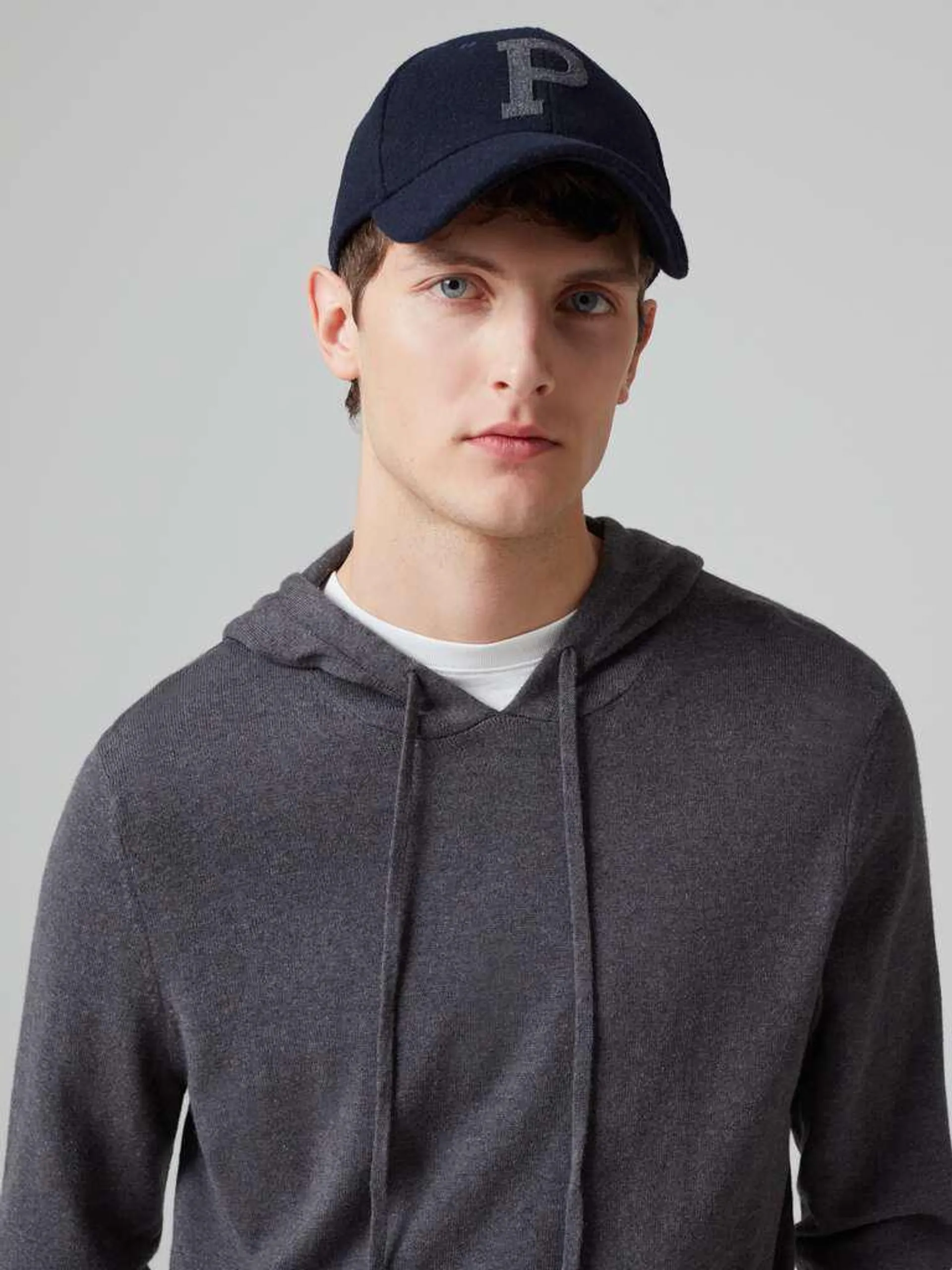 Grey Marl Cotton, silk and cashmere hooded sweatshirt
