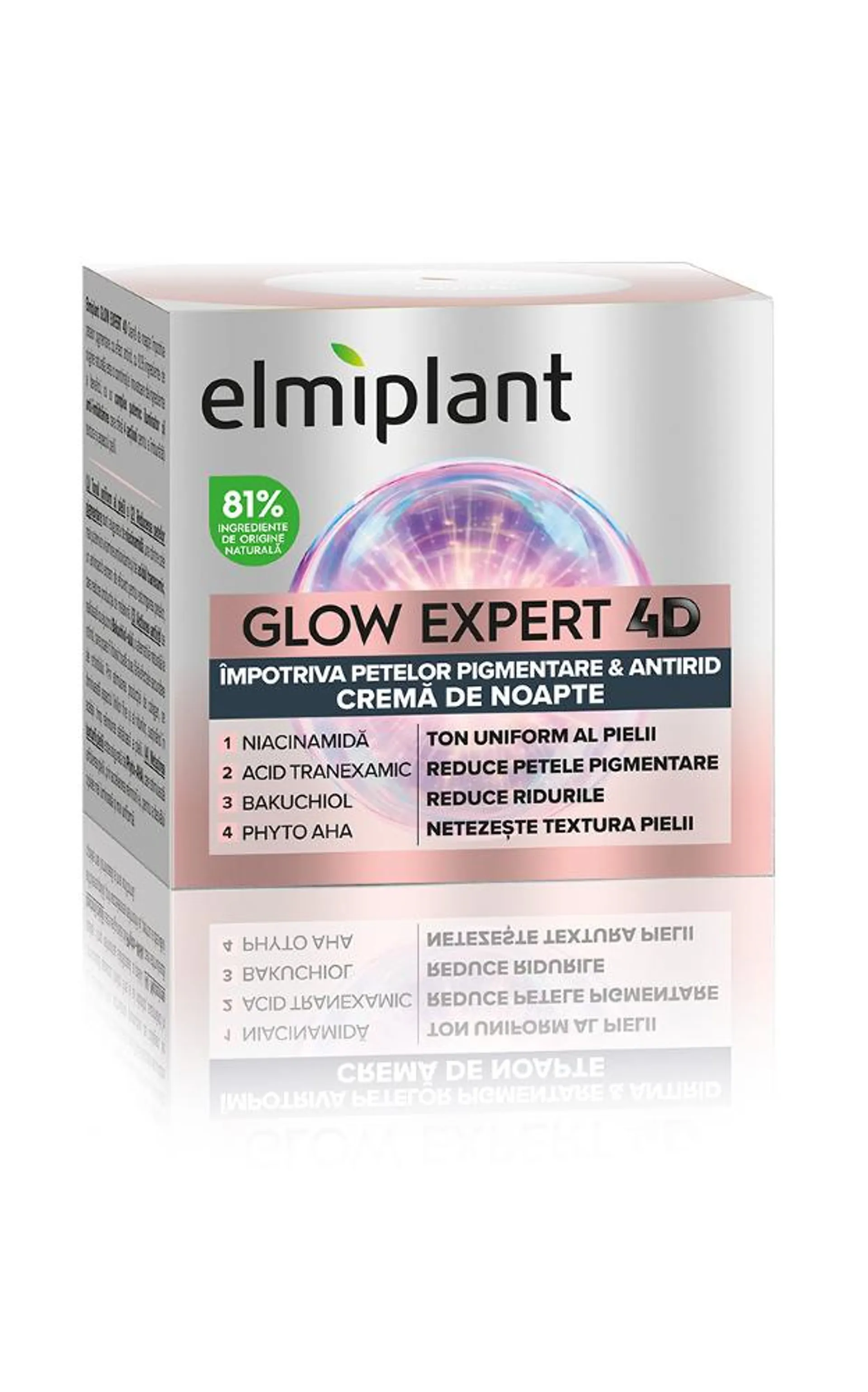 Crema de fata Elmiplant Glow Expert 4D, de noapte, 50ml