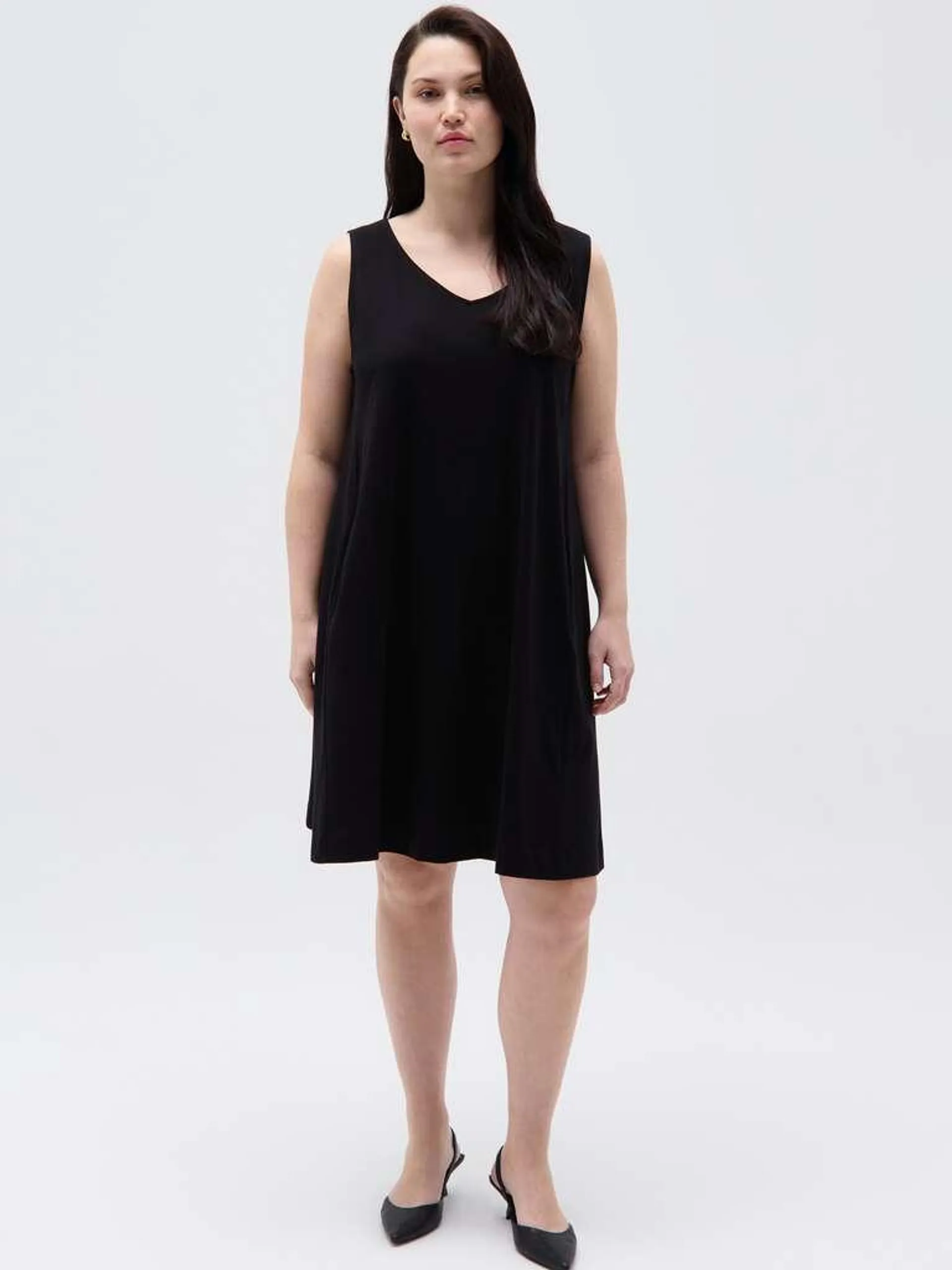 Essential Curvy short flare-fit dress Noir