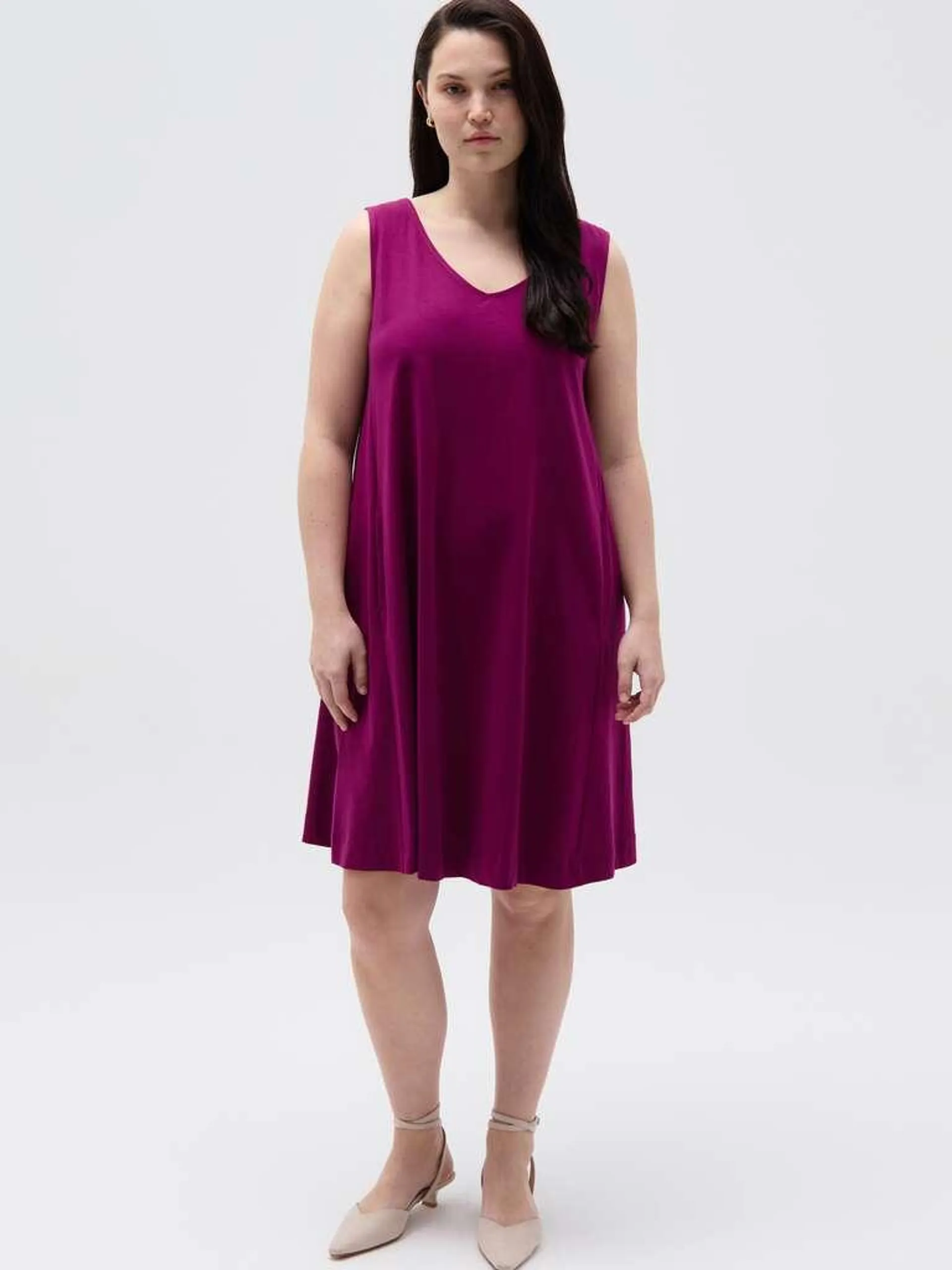 Essential Curvy short flare-fit dress Violet royal