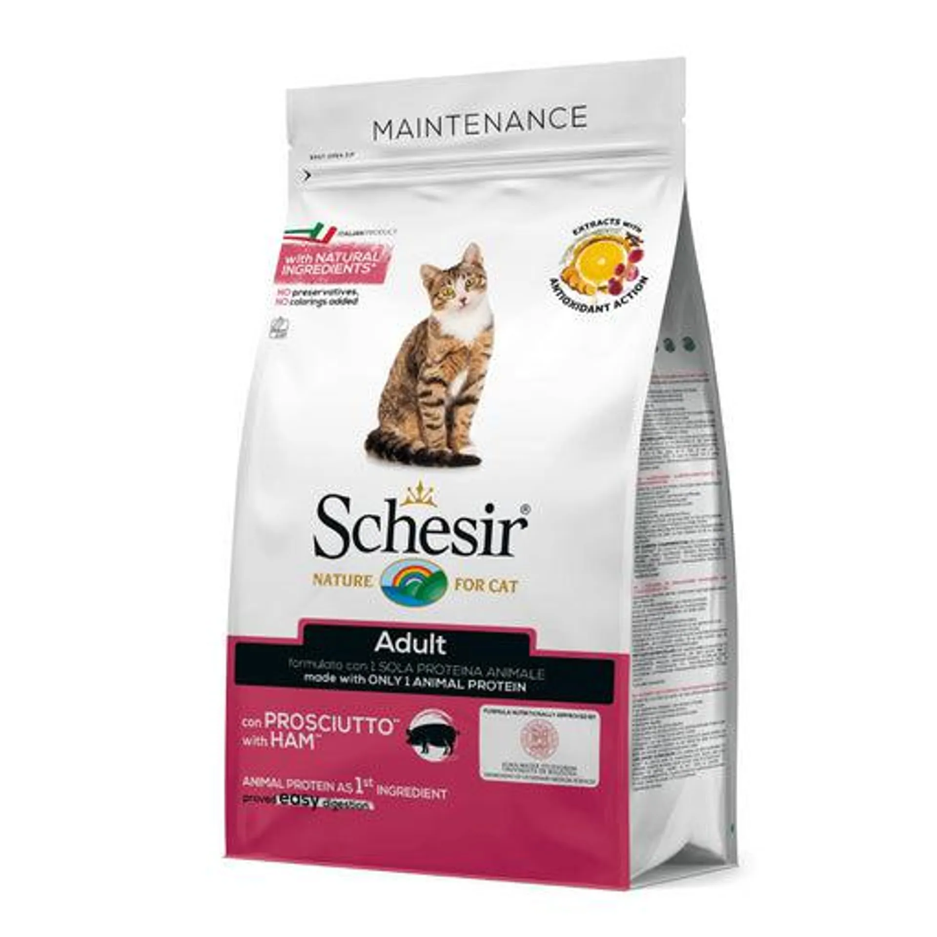 Hrana uscata pentru pisici Schesir Adult Monoprotein cu sunca 400 g