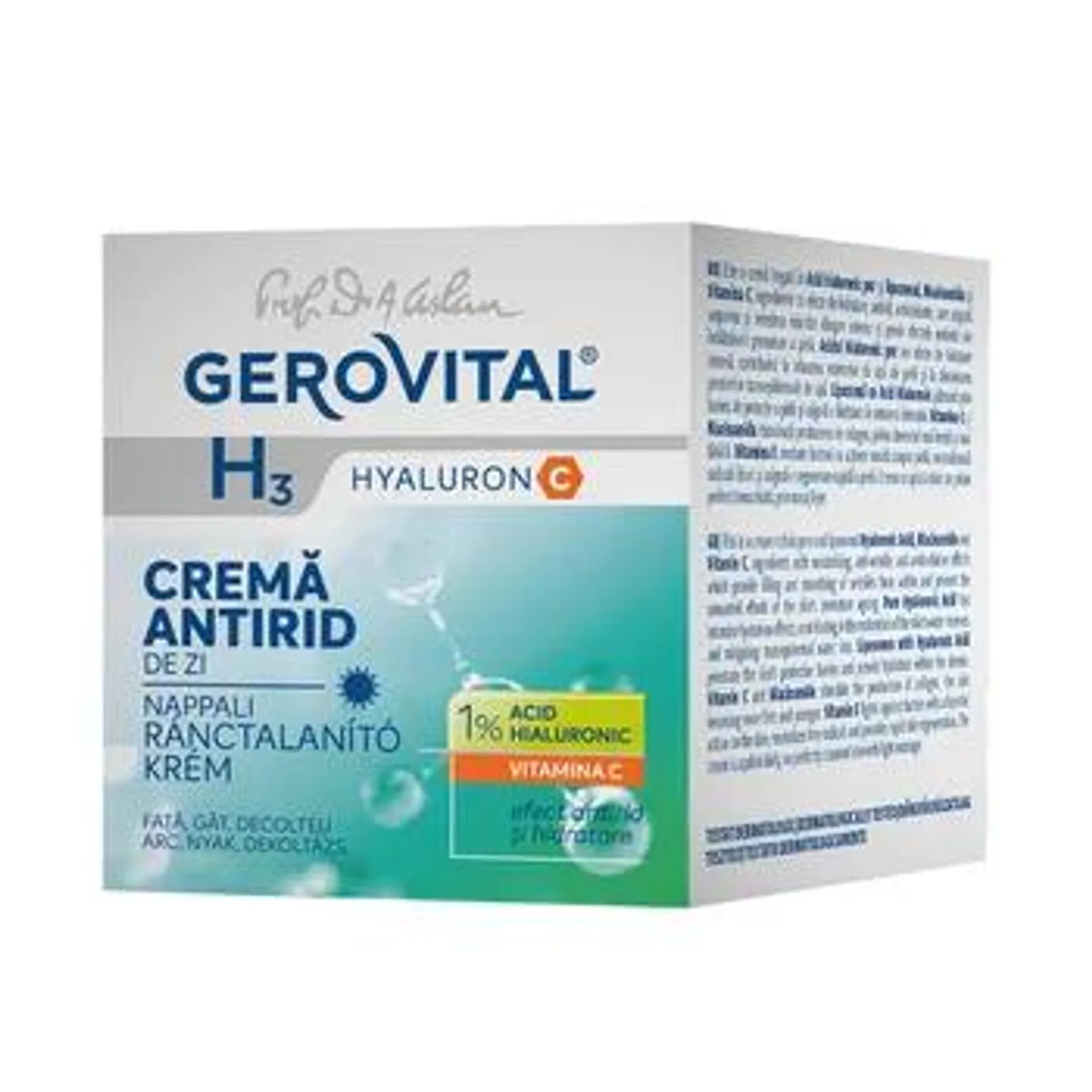 Crema antirid de zi H3 Hyaluron C, 50ml, Gerovital