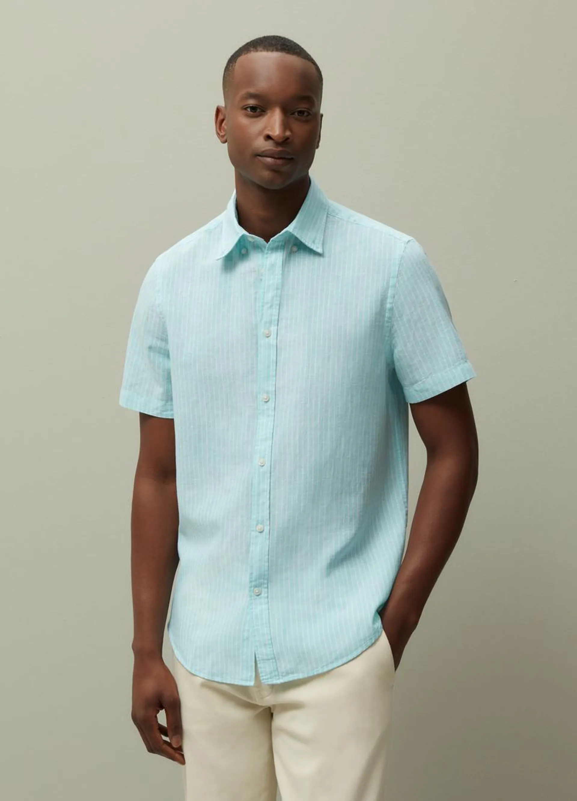 PIOMBO short-sleeved shirt with striped pattern