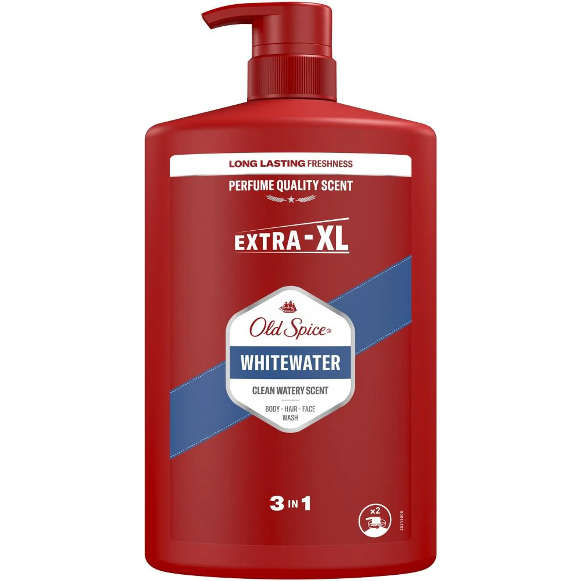 Gel de dus si sampon 3 in 1 Old Spice WhiteWater pentru corp, par si fata, 1000 ml