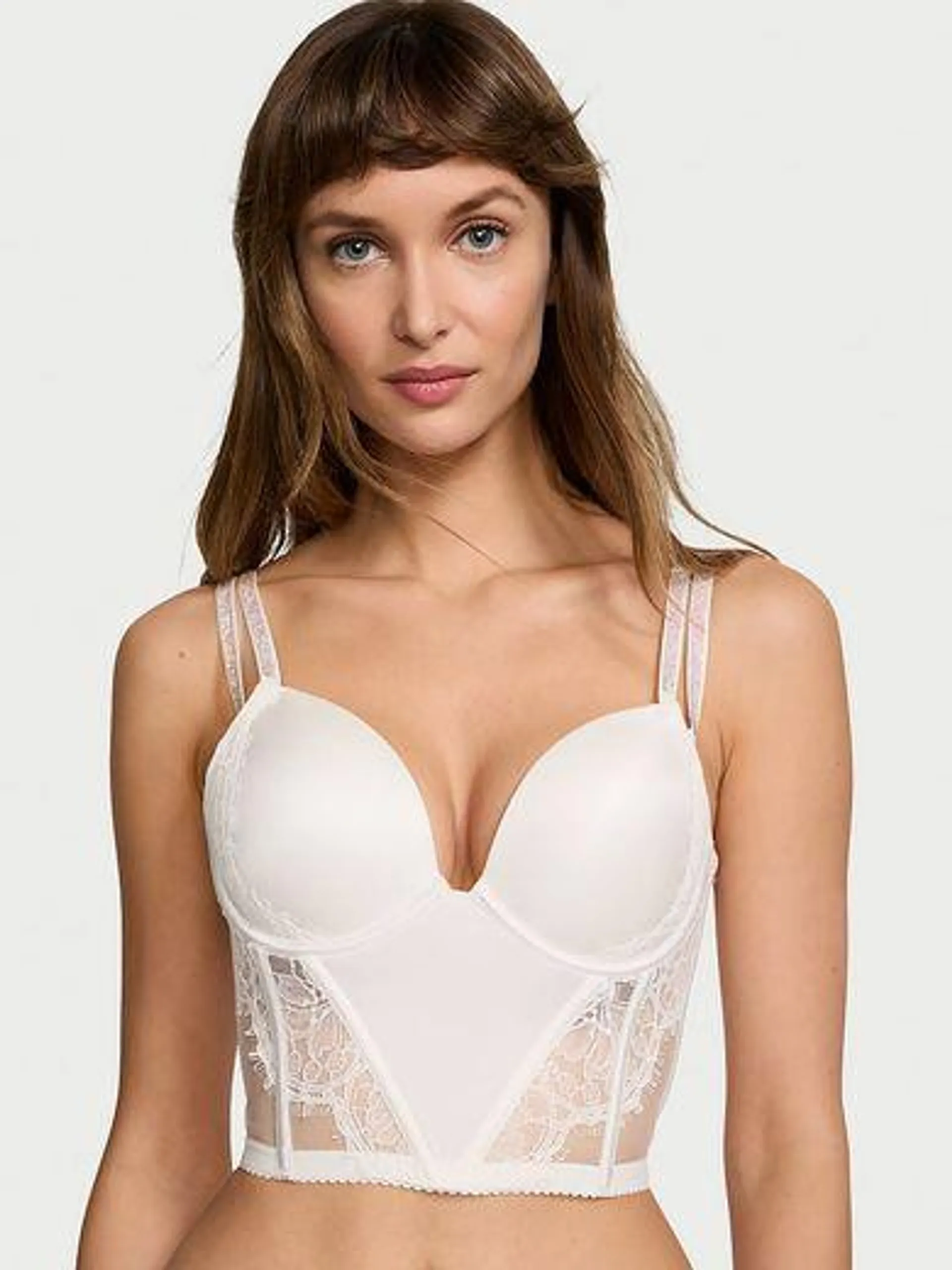 Top cu corset cu Push-Up din dantelă Double Shine Strap