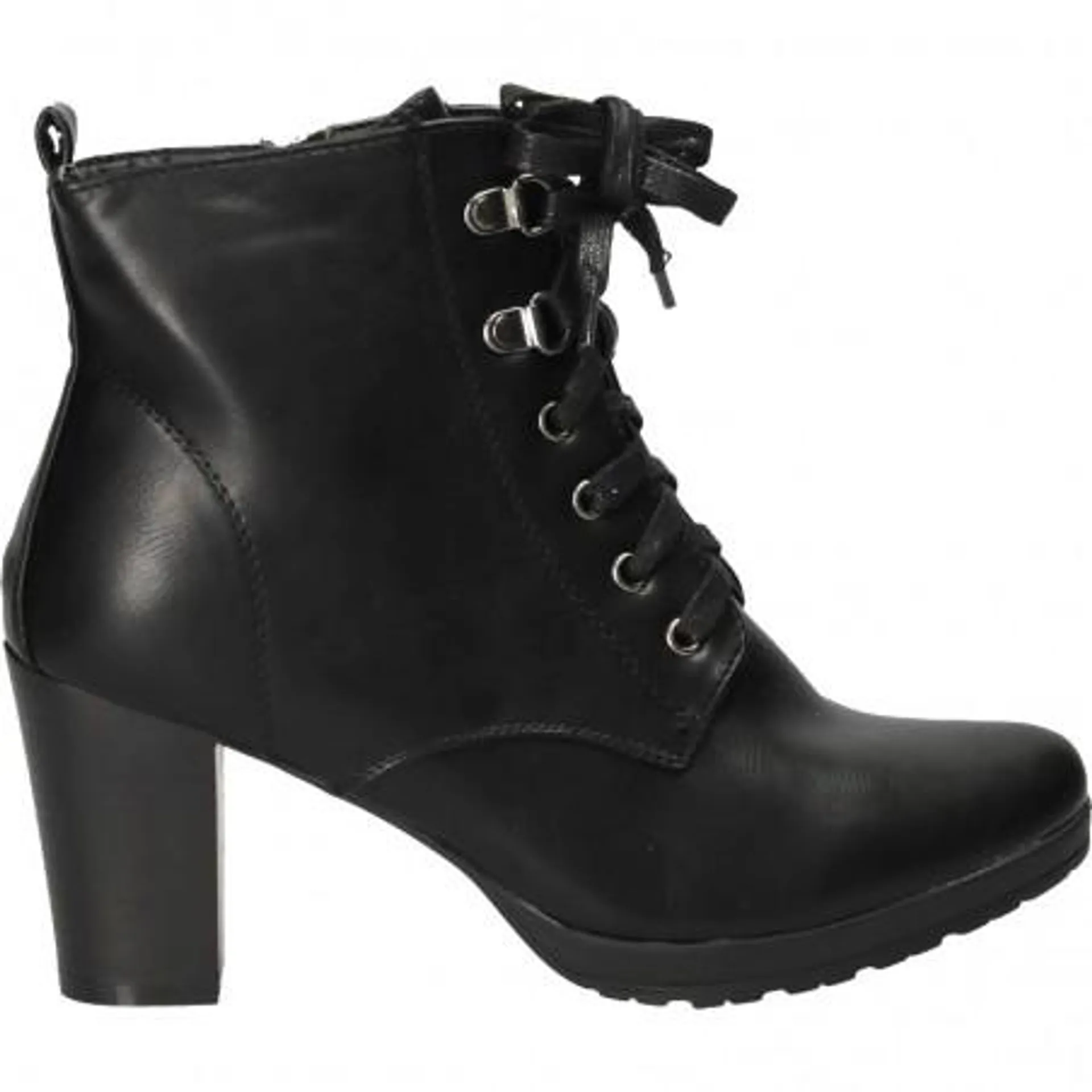 Botine fashion, negre, cu toc mediu