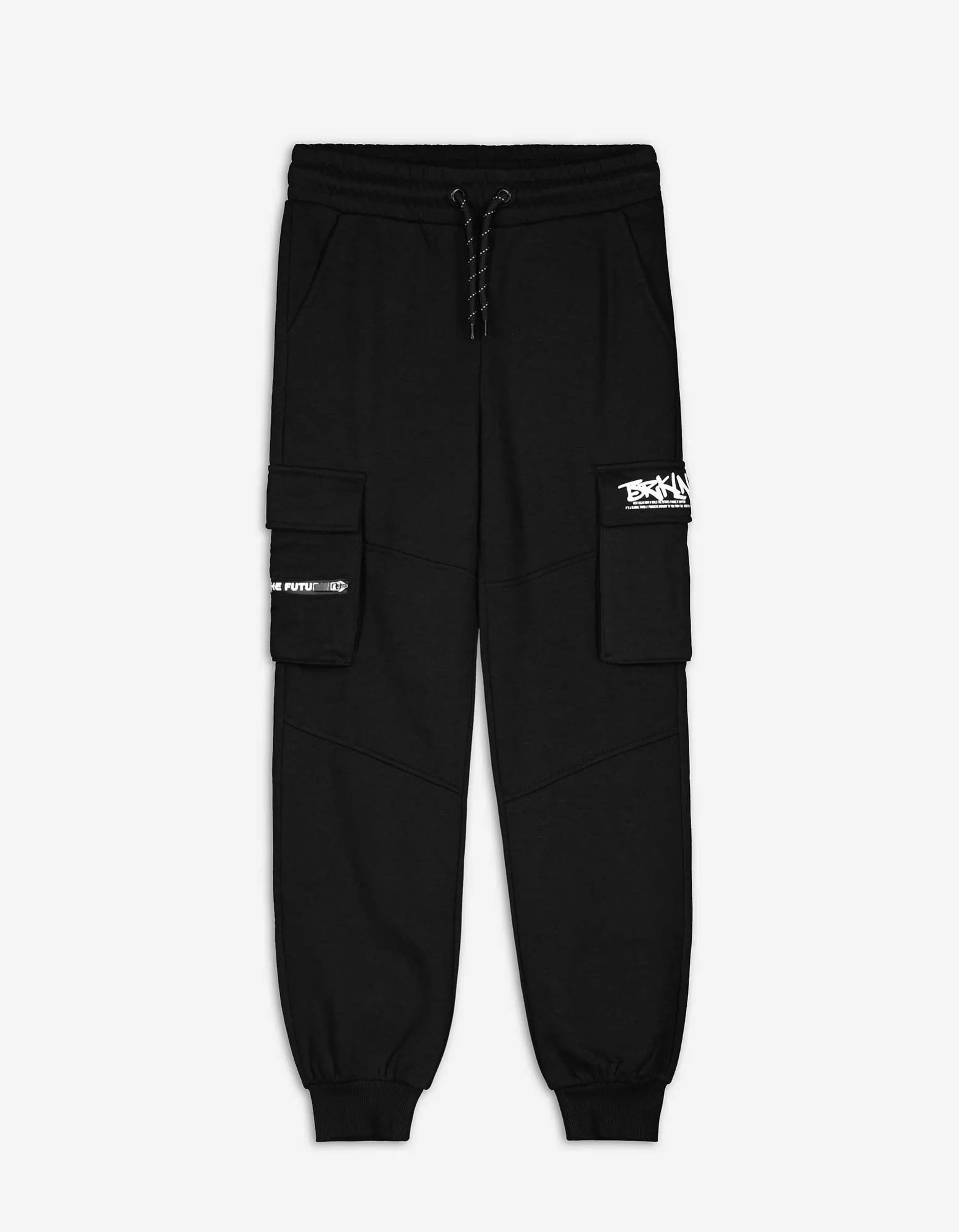 Pantaloni jogging - Buzunare patch - Negru