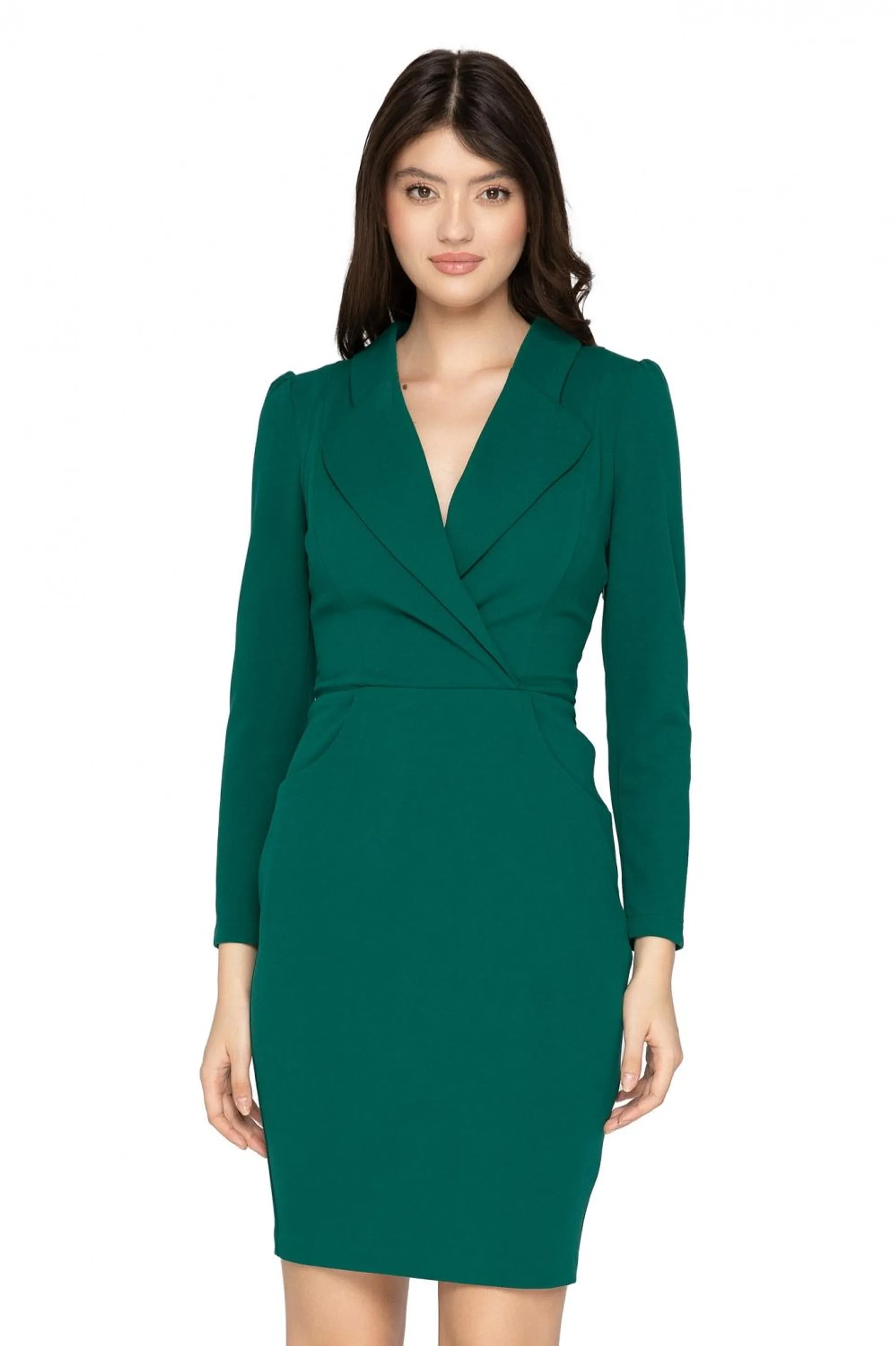 Rochie trei sferturi verde inchis