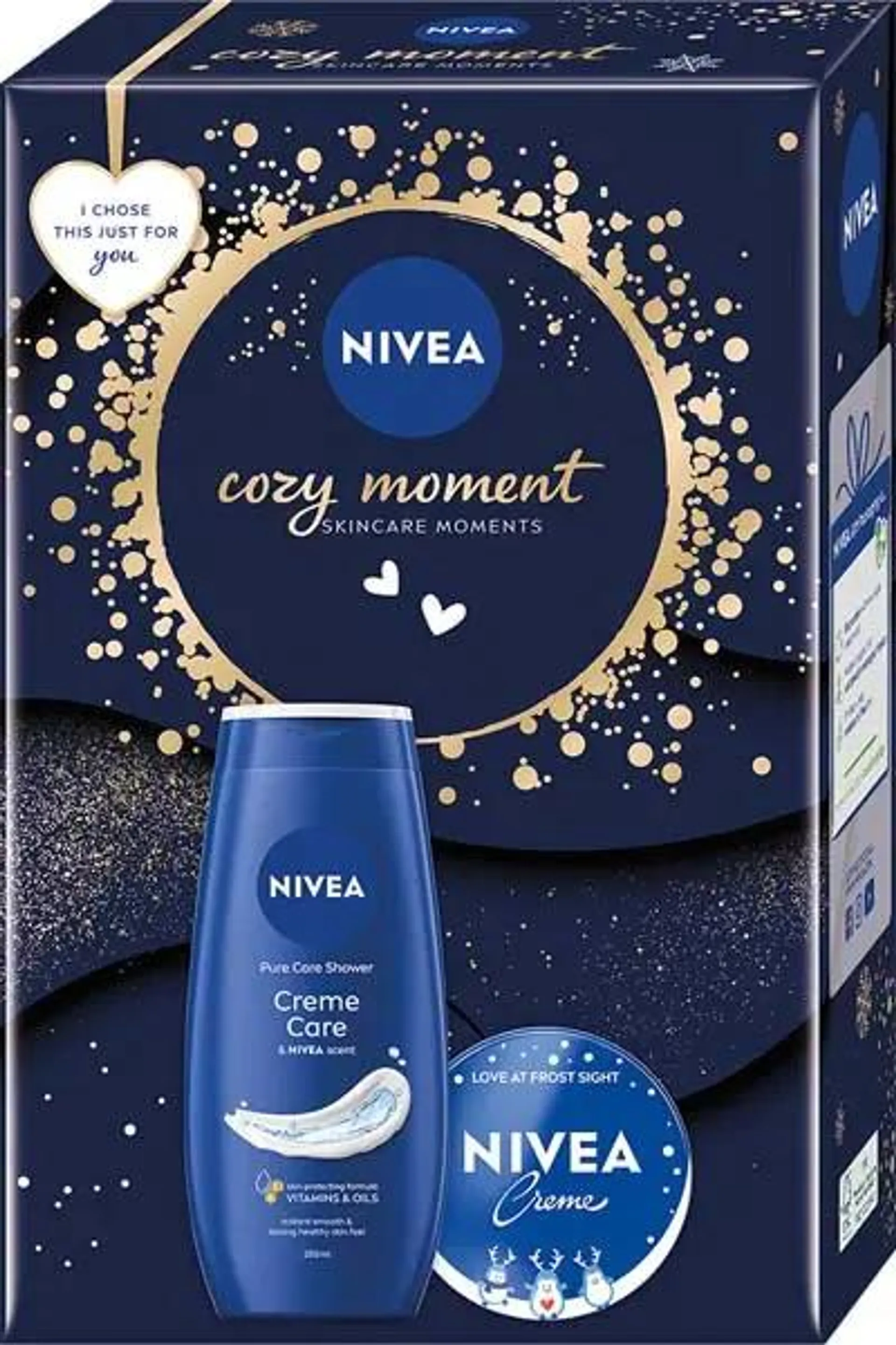 Set cadou Nivea: Gel de dus Creme Care, 250 ml+ Crema pentru corp, fata si maini Creme, 75 ml