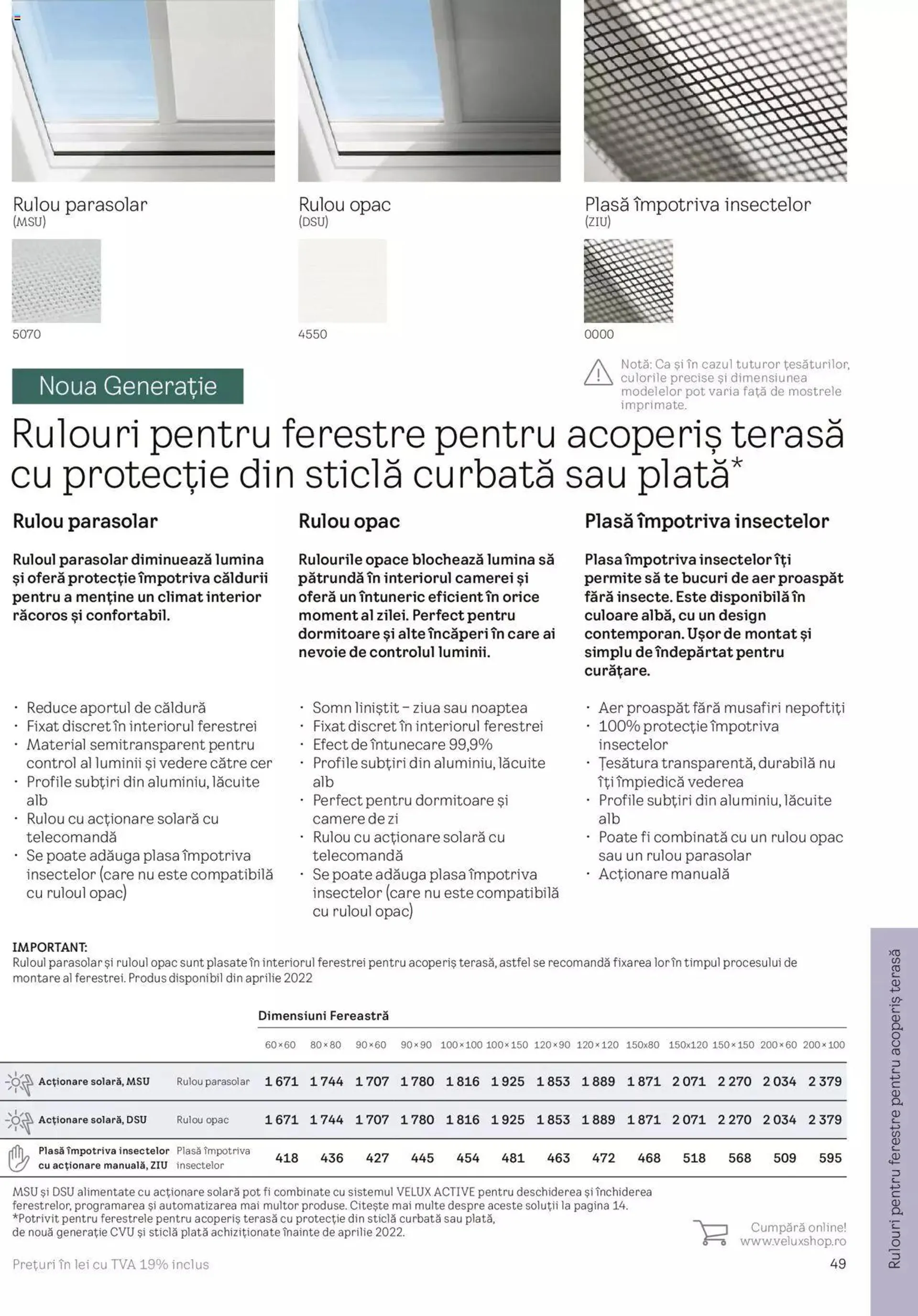 Catalog Velux catalog - Rulouri şi rolete de la 19 martie până la 31 decembrie 2024 - Revista Pagina 49