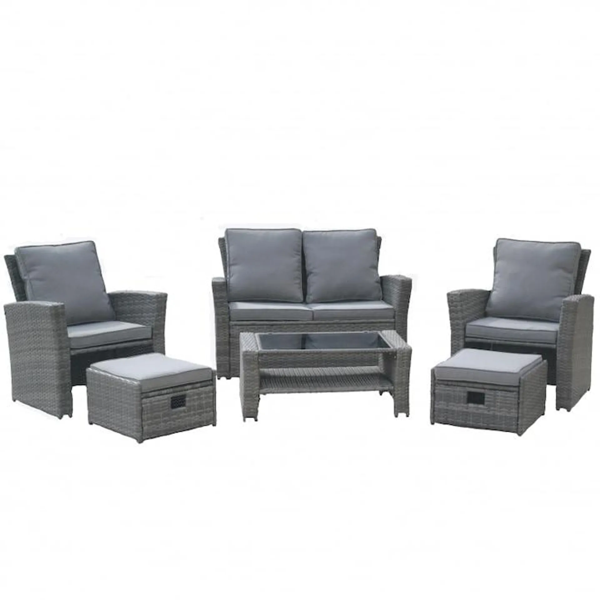 Set mobilier de gradina DeHome MG600, canapea, fotolii si masuta incluse