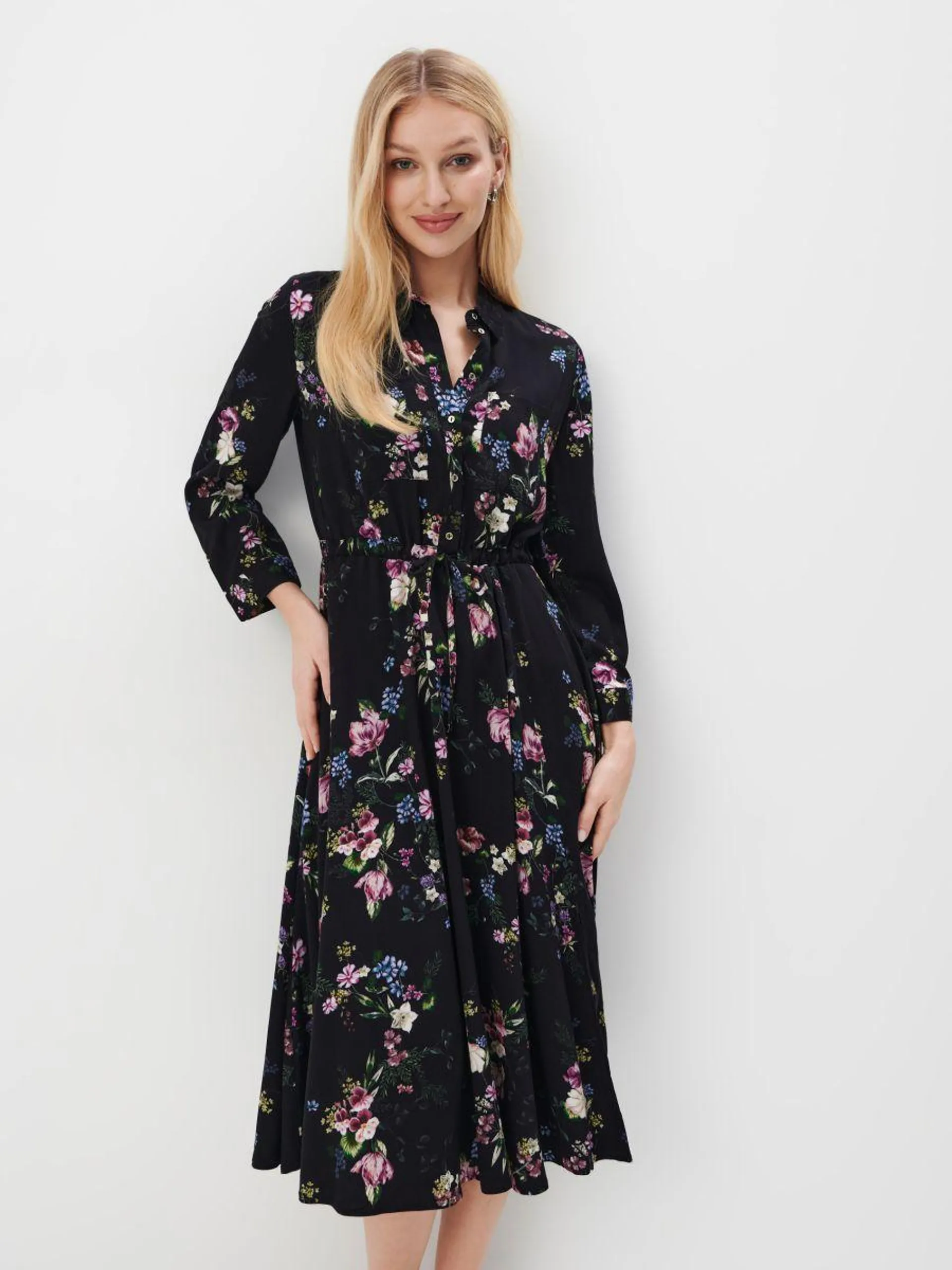 Rochie midi tip cămașă din viscoză