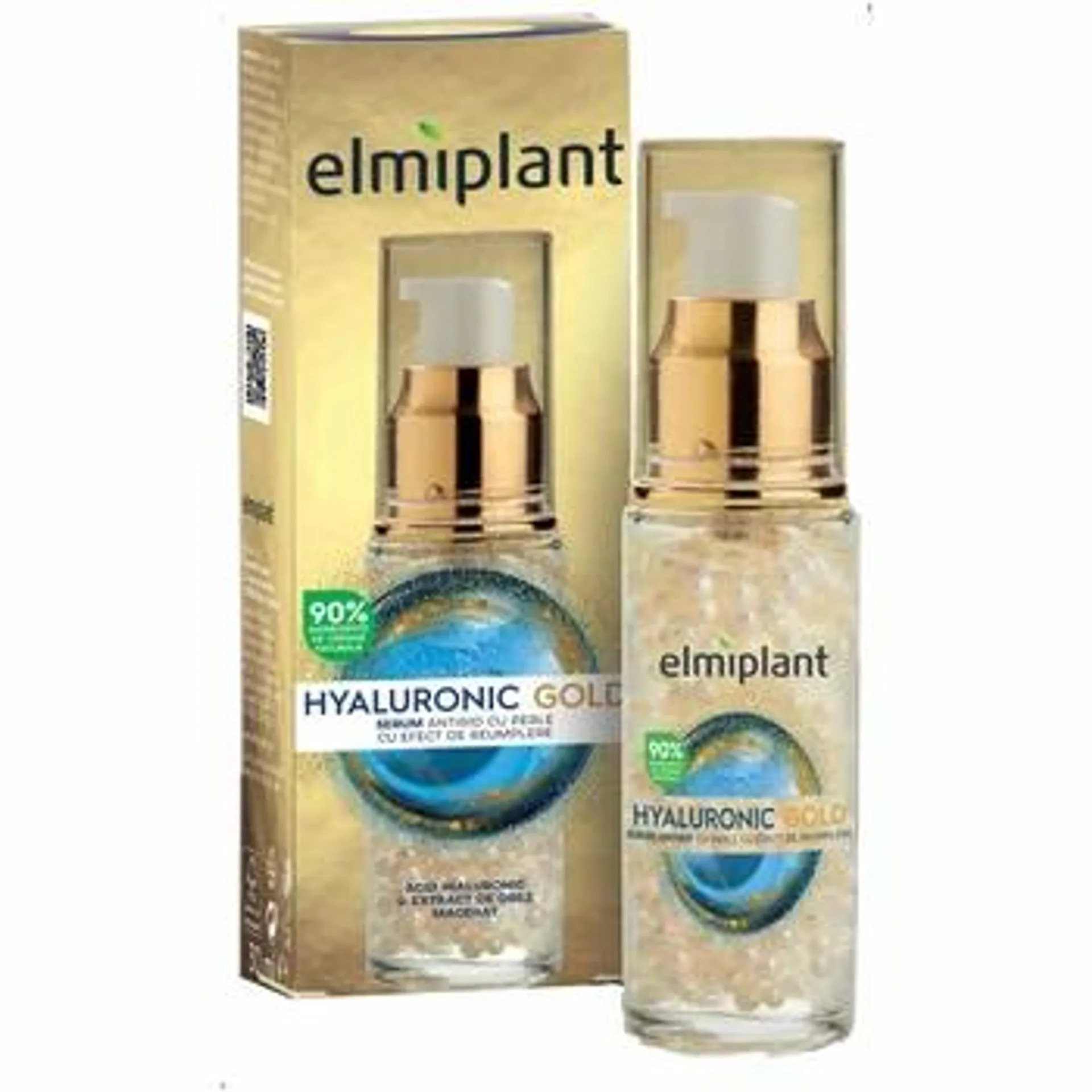 Serum pentru fata cu efect de umplere Hyaluronic Gold, 30ml, Elmiplant