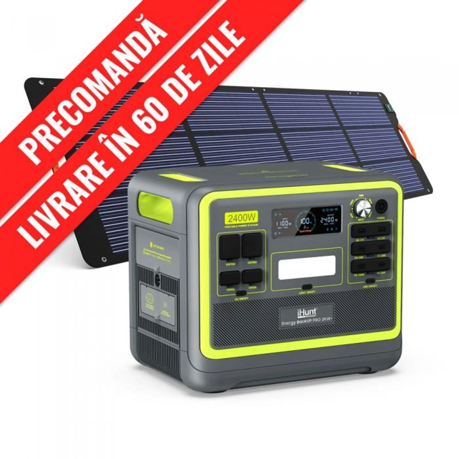 Power Kit iHunt Energy BackUp PRO 2KW+ şi Solar Panel 200W Portable