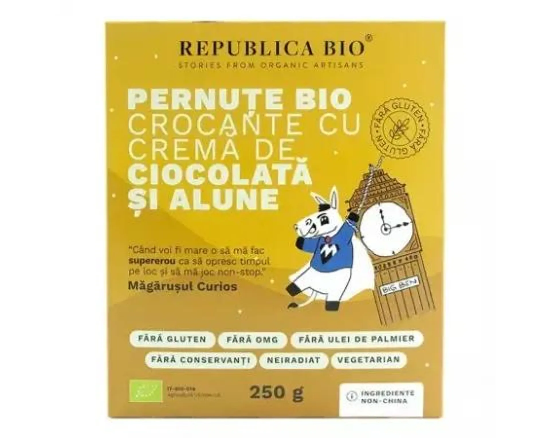 Pernute BIO crocante crema ciocolata si alune, 250g