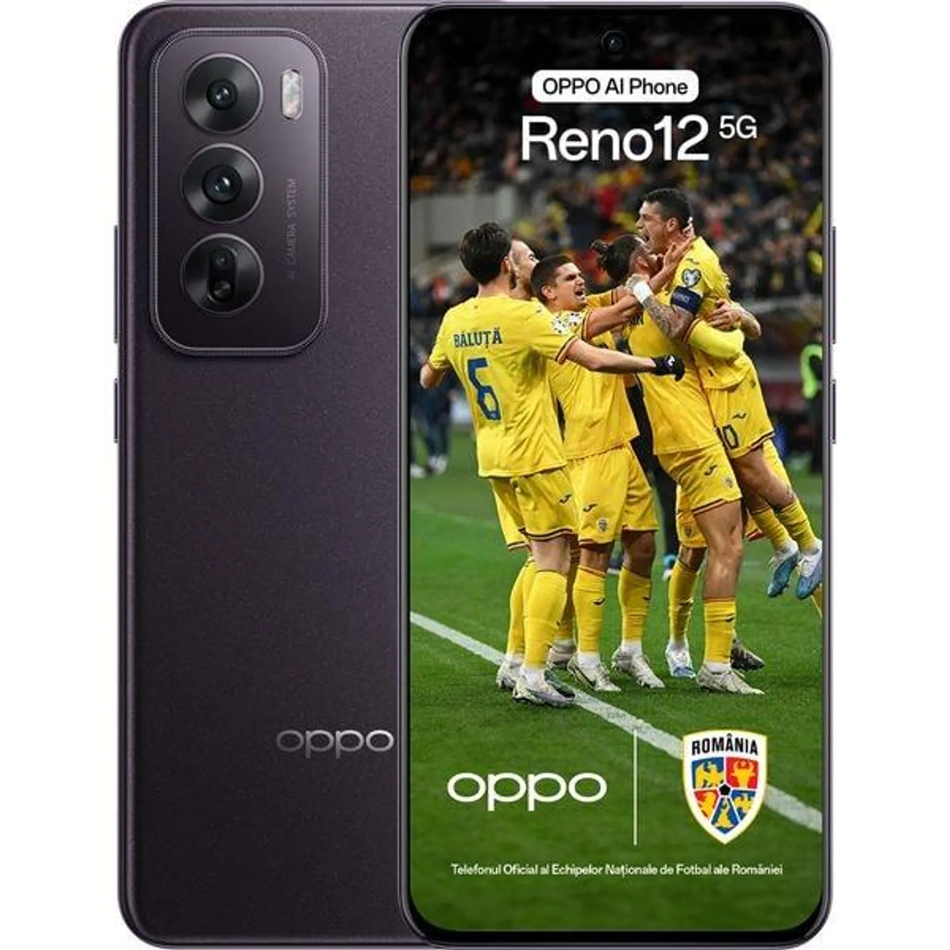 Telefon OPPO Reno12 5G, 256GB, 12GB RAM, Dual SIM, Black Brown + Incarcator 80W