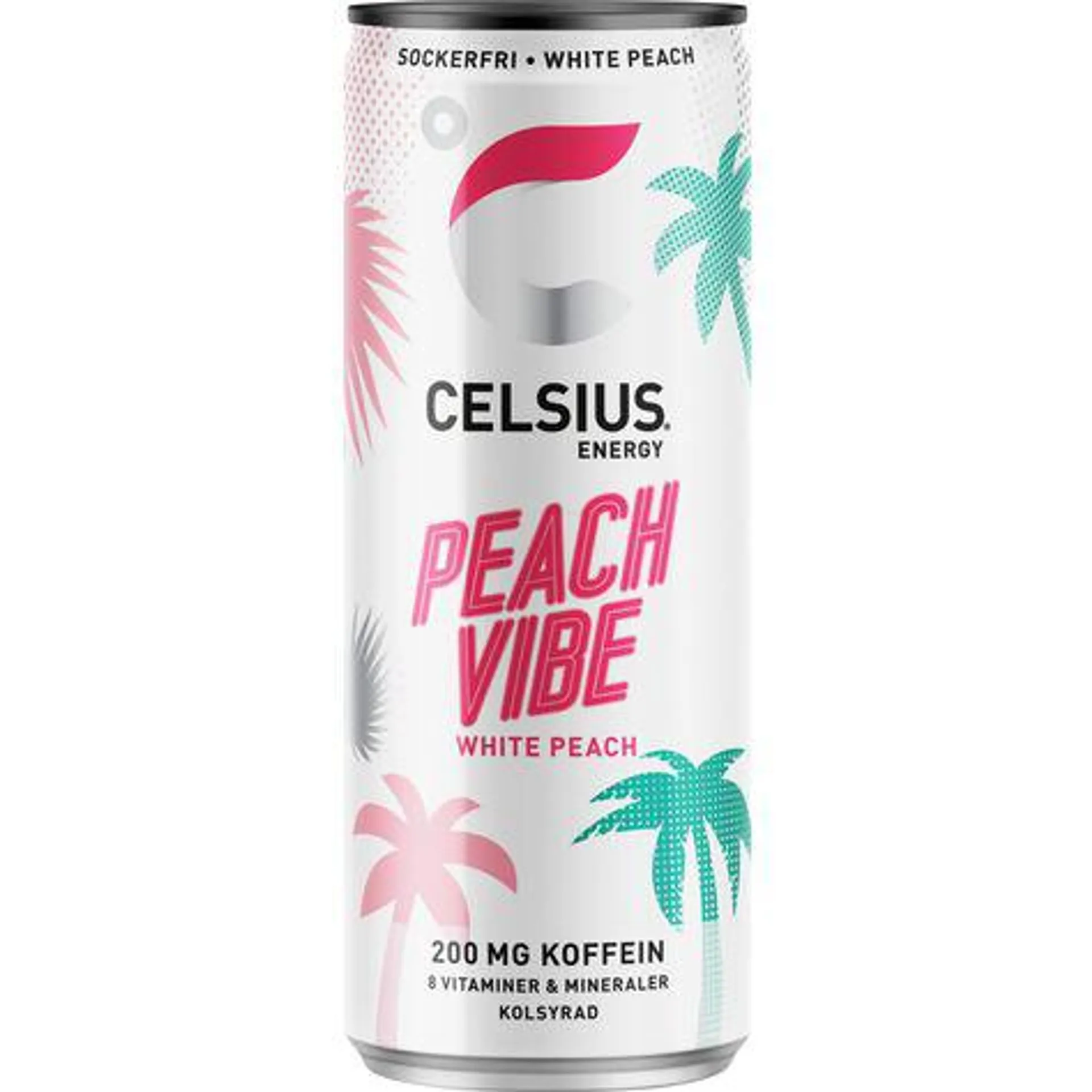 Peach Vibe White Peach Energidryck Burk