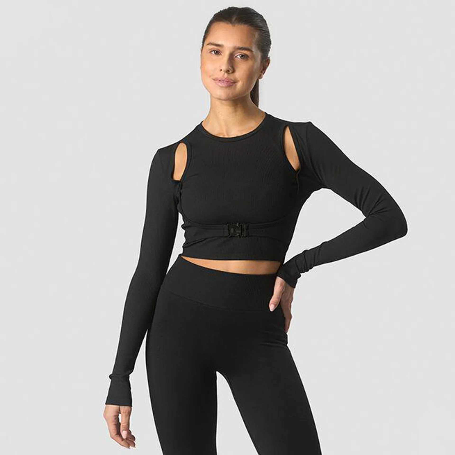 Shourai Cropped Long Sleeve, Black