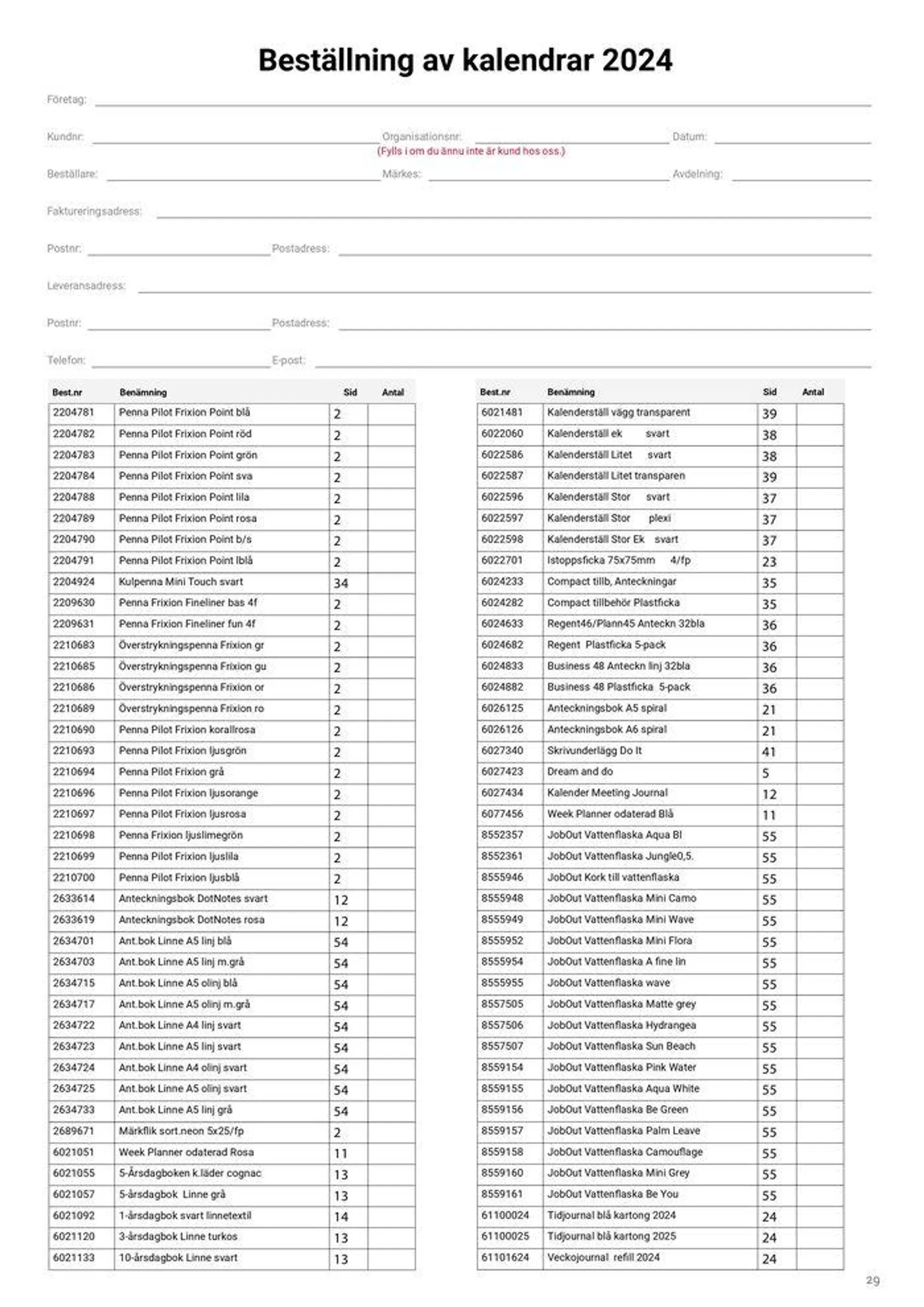 Kalendrar 2024  från 8 februari till 31 december 2024 - Reklamblad sidor 29