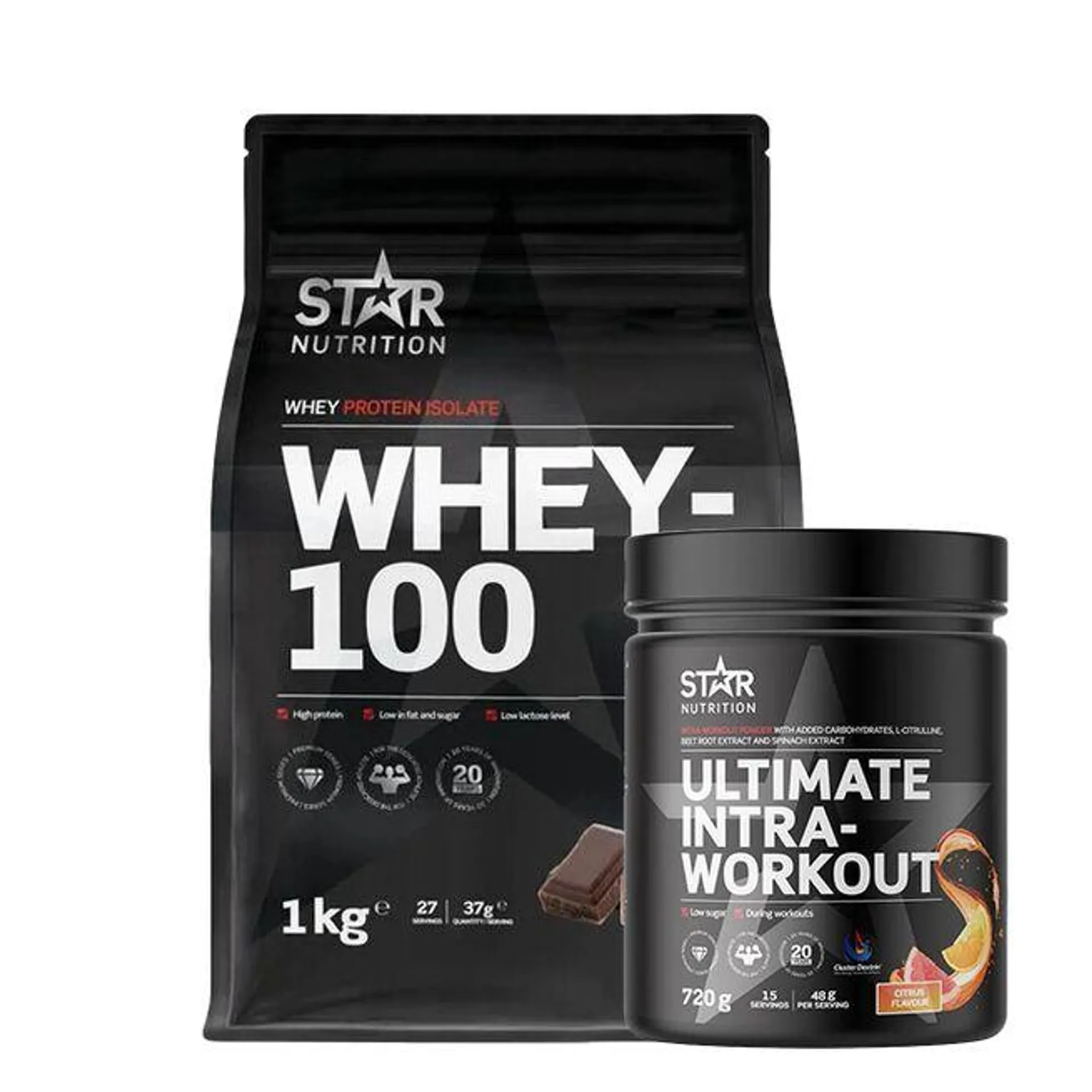 Whey-100 Vassleprotein 1 kg + Ultimate Intra Workout 720 g