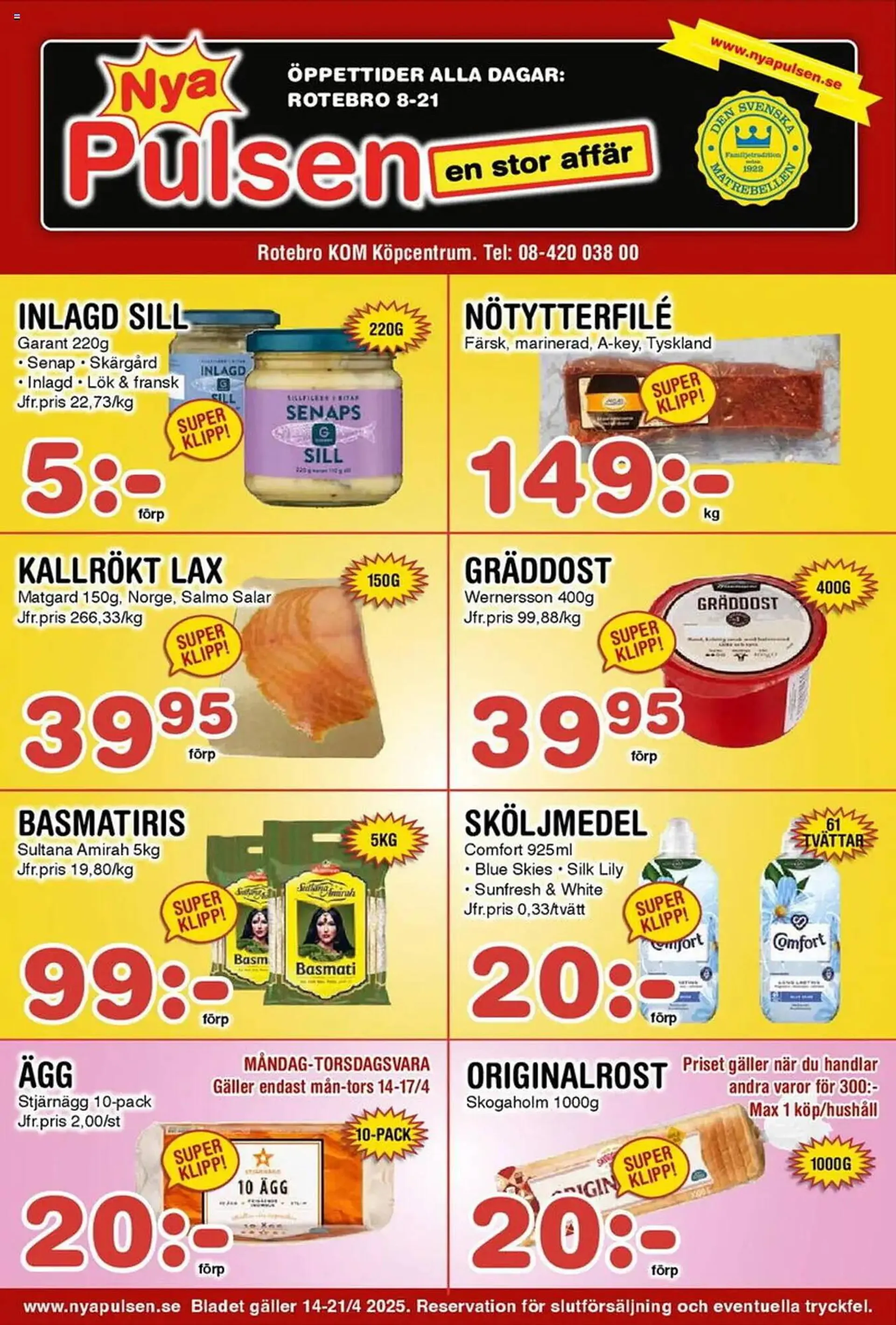 Nya Pulsen reklamblad från 14 april till 20 april 2025 - Reklamblad sidor 1