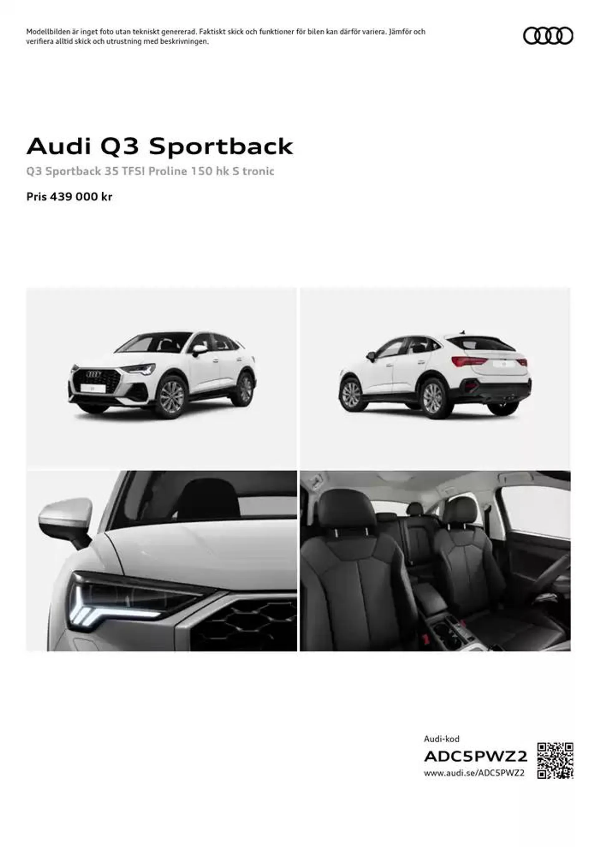 Audi Q3 Sportback från 17 oktober till 17 oktober 2025 - Reklamblad sidor 1