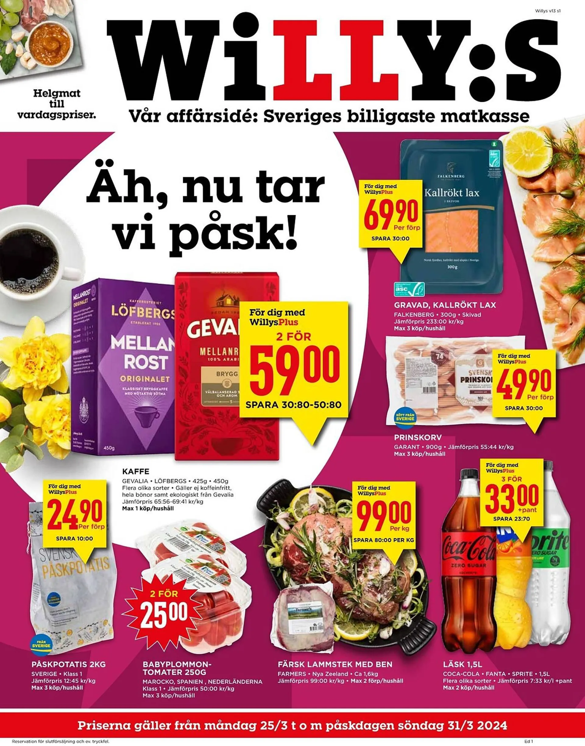 Willys reklamblad från 25 mars till 31 mars 2024 - Reklamblad sidor 