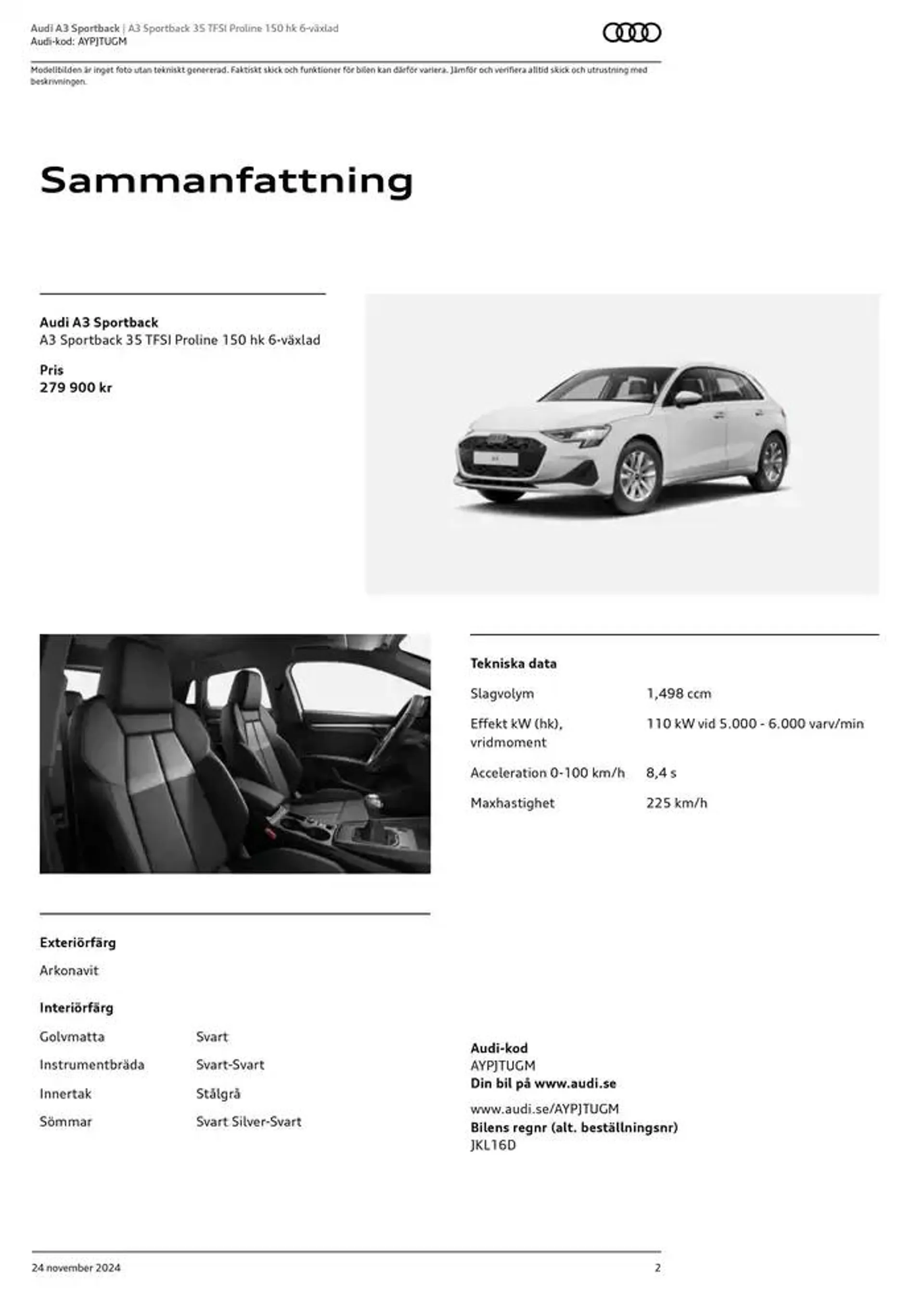 Audi A3 Sportback från 24 november till 24 november 2025 - Reklamblad sidor 2