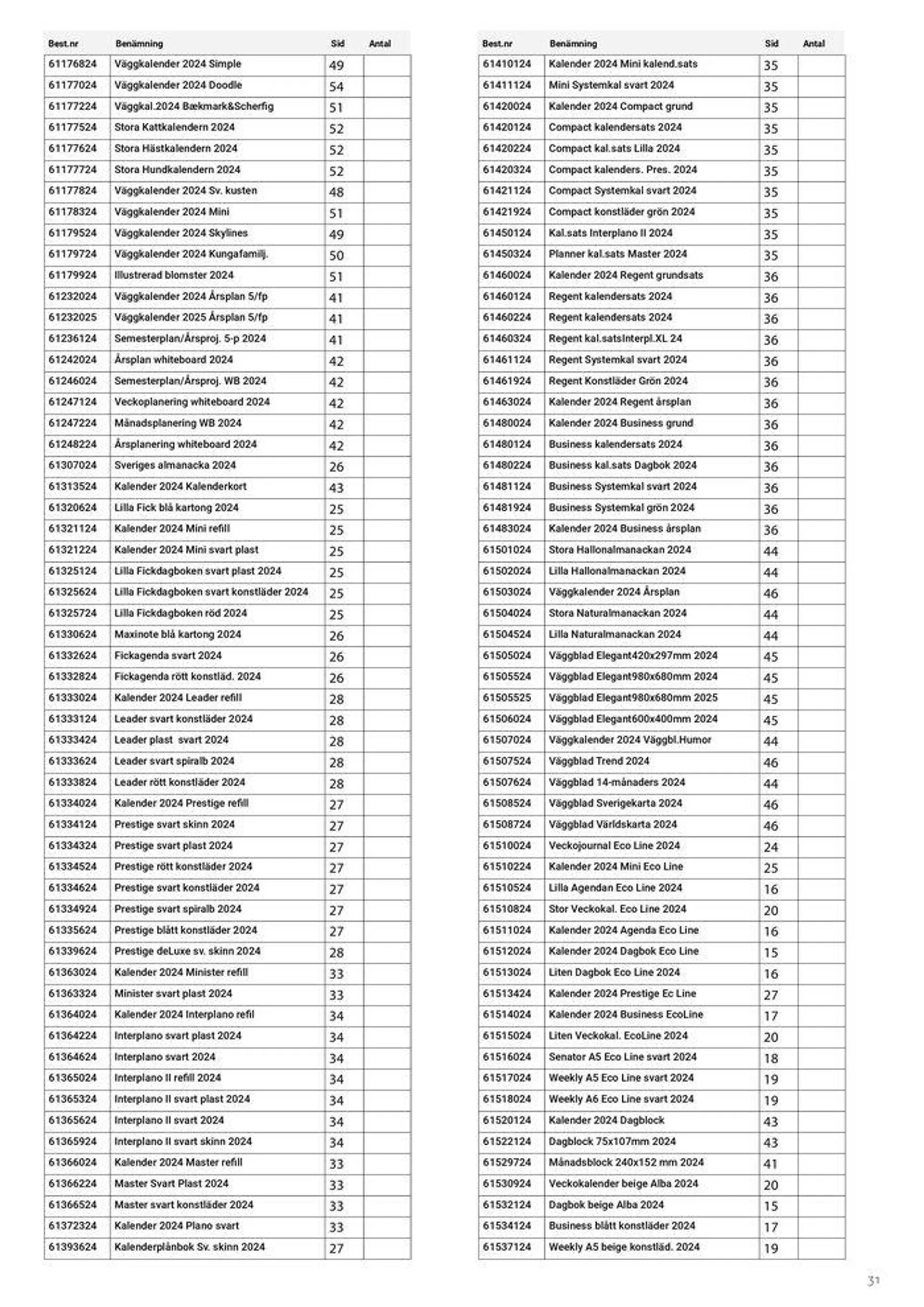 Kalendrar 2024  från 8 februari till 31 december 2024 - Reklamblad sidor 31