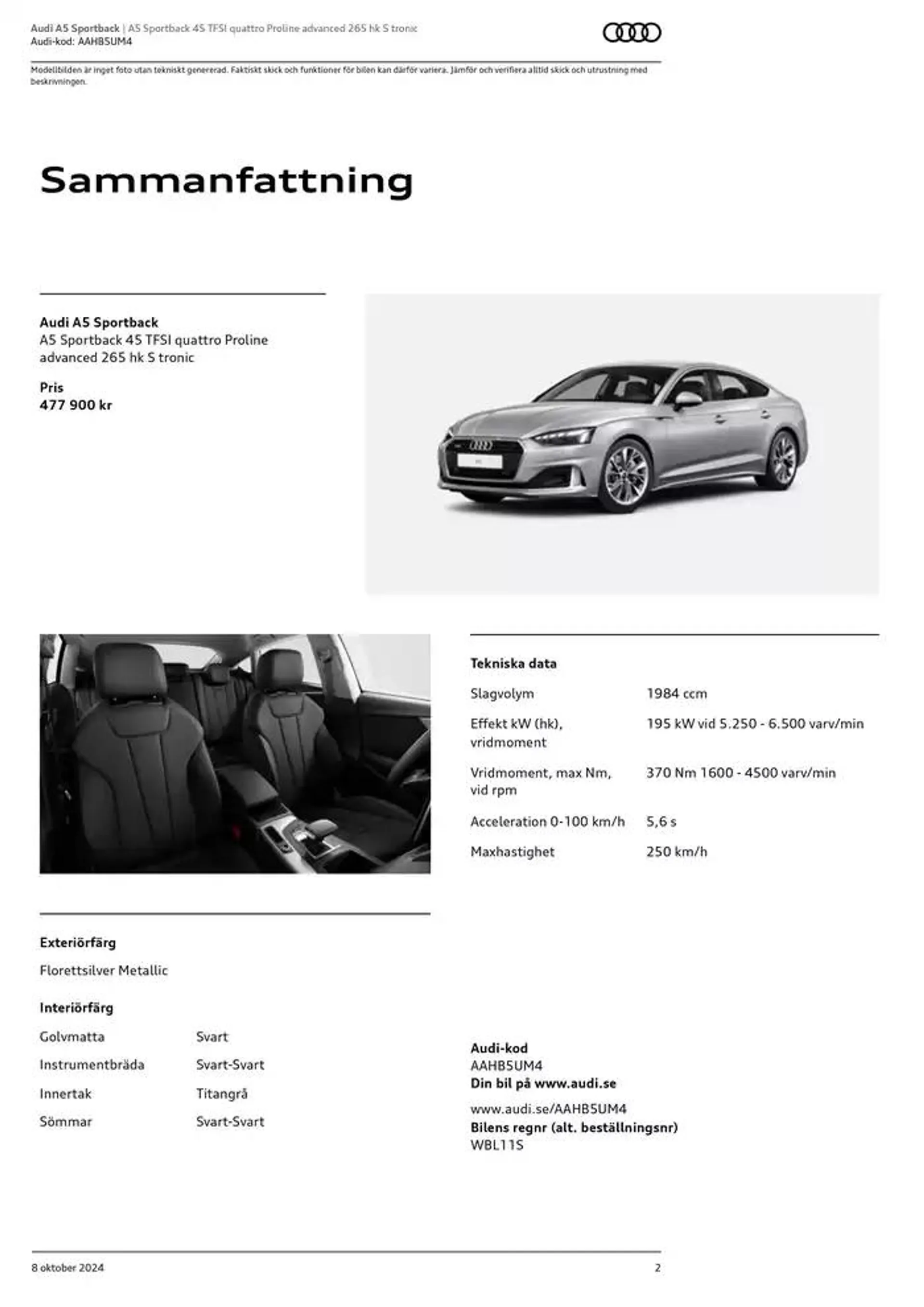 Audi A5 Sportback från 8 oktober till 8 oktober 2025 - Reklamblad sidor 2