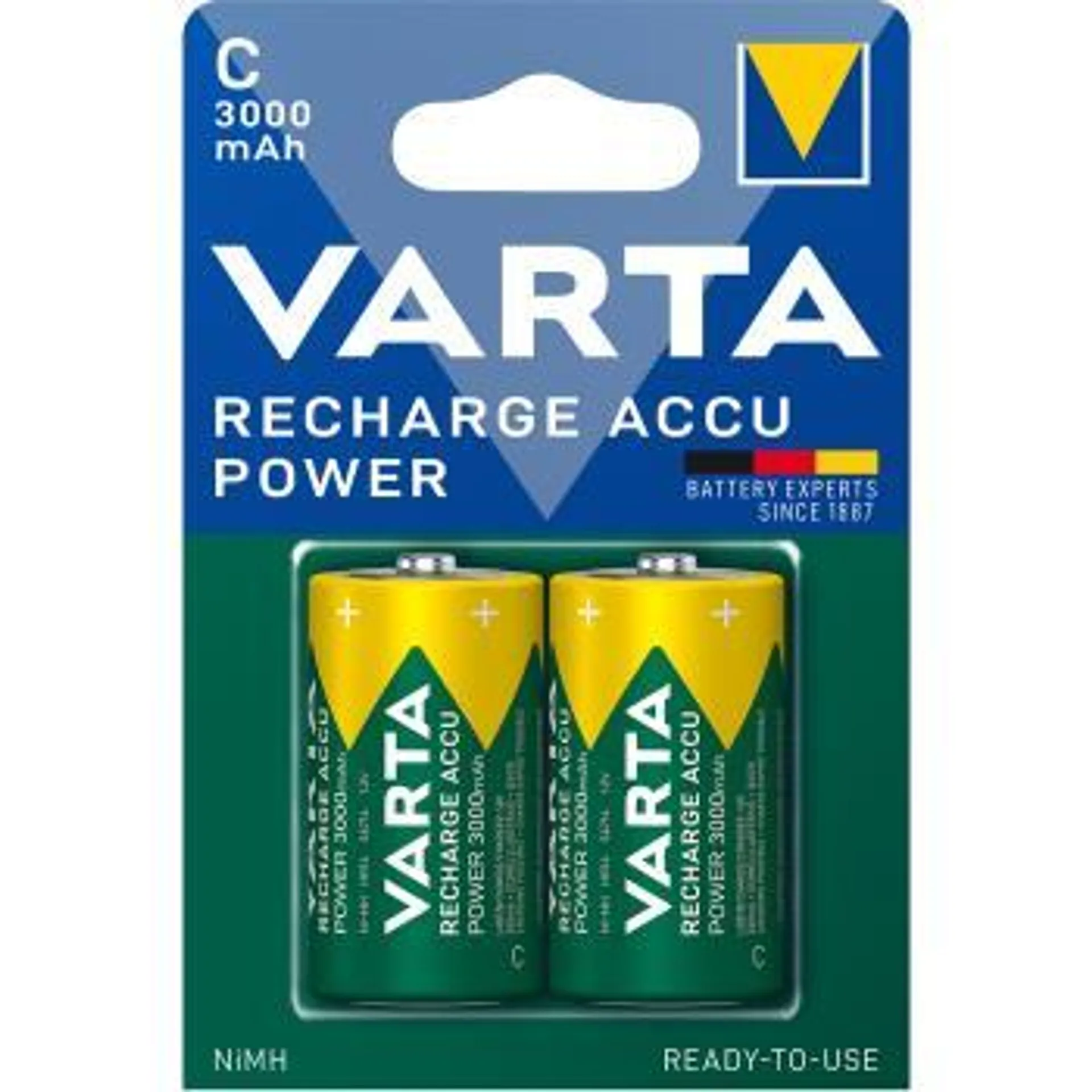 Varta: Laddningsbart batteri C 3000 mAh 2-pack