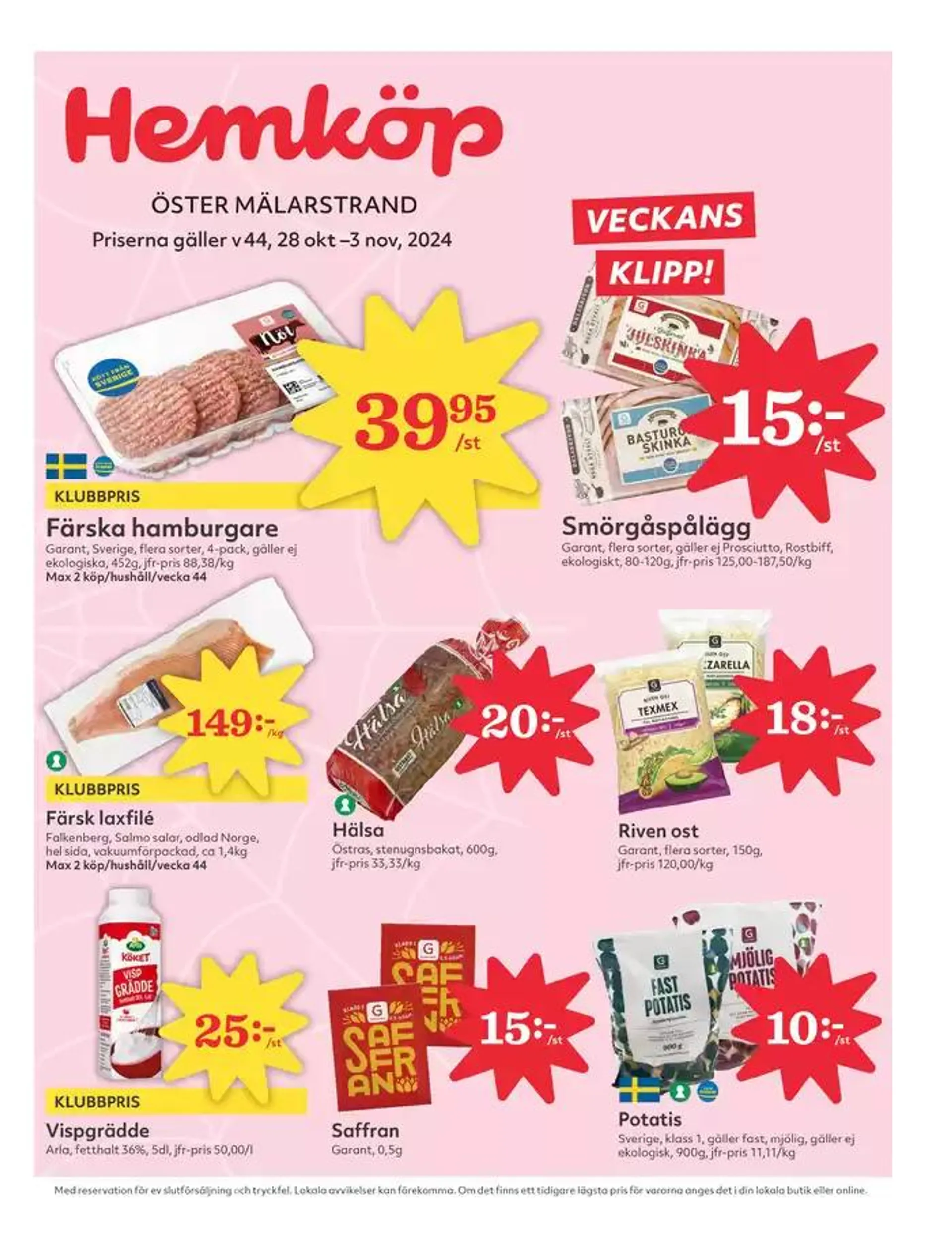 Erbjudanden för fyndjägare från 28 oktober till 3 november 2024 - Reklamblad sidor 1