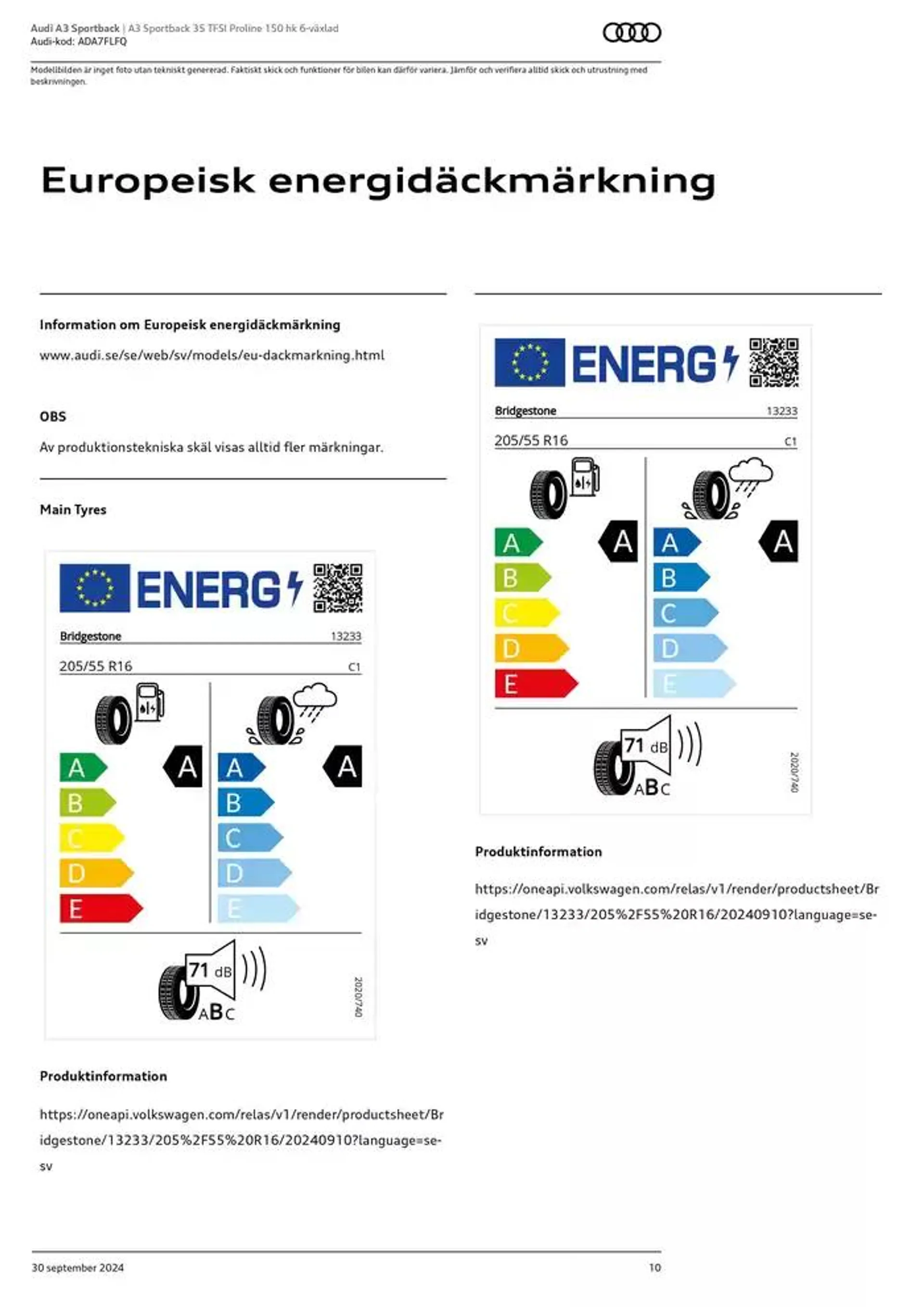 Audi A3 Sportback från 30 september till 30 september 2025 - Reklamblad sidor 10